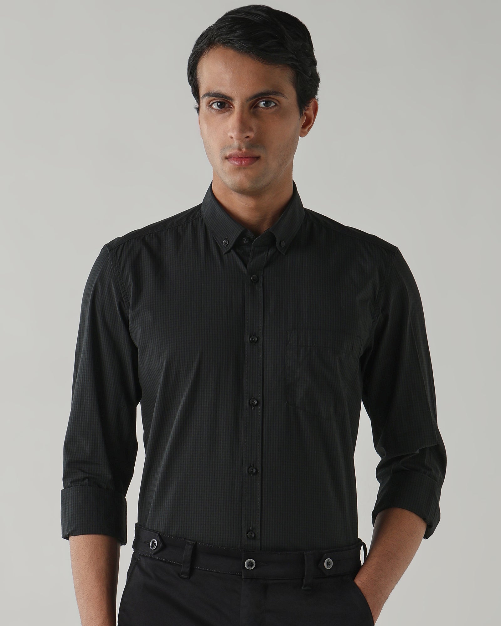 Men Slim Fit Shirt Olive