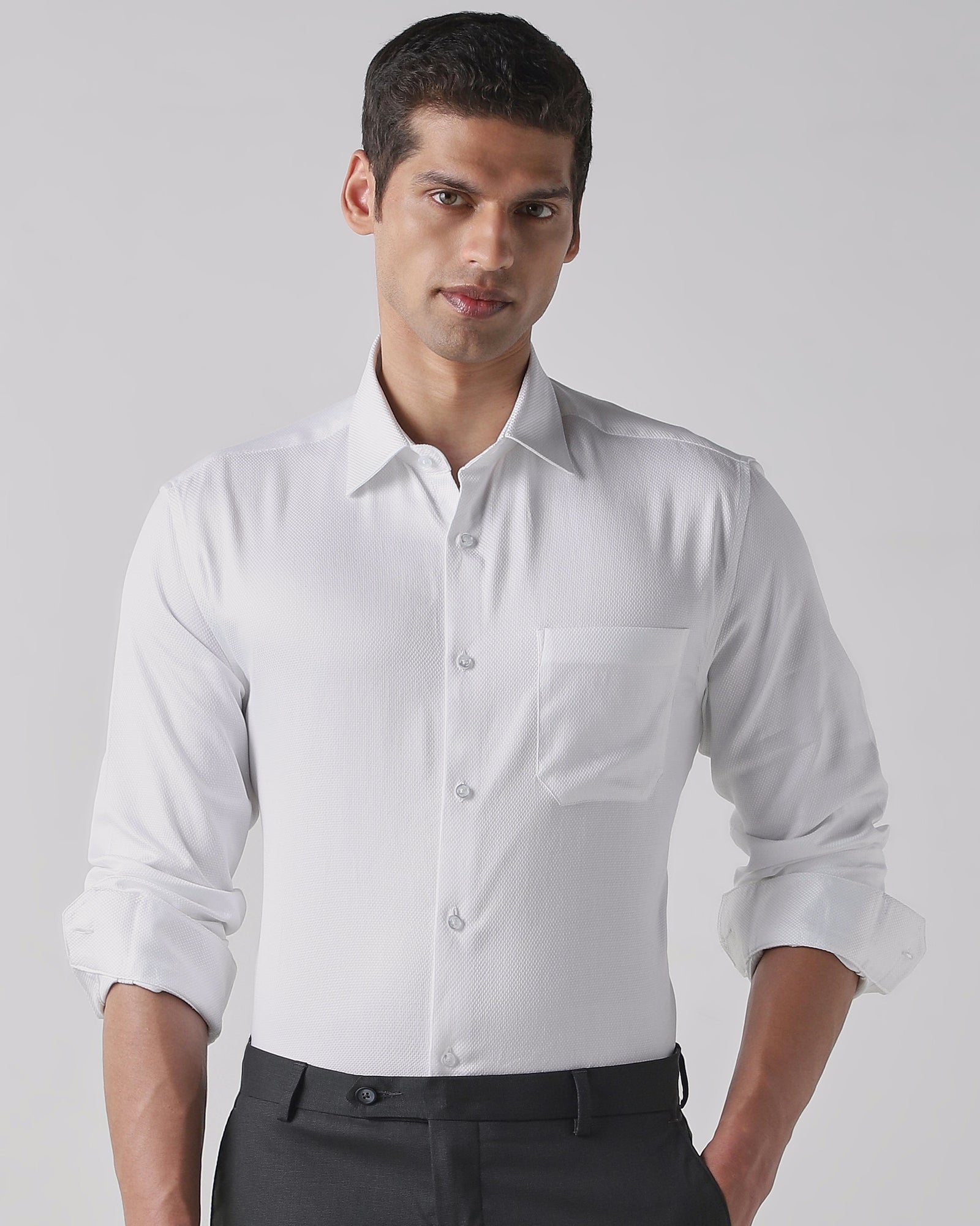 White 100% Cotton Regular Fit Shirt