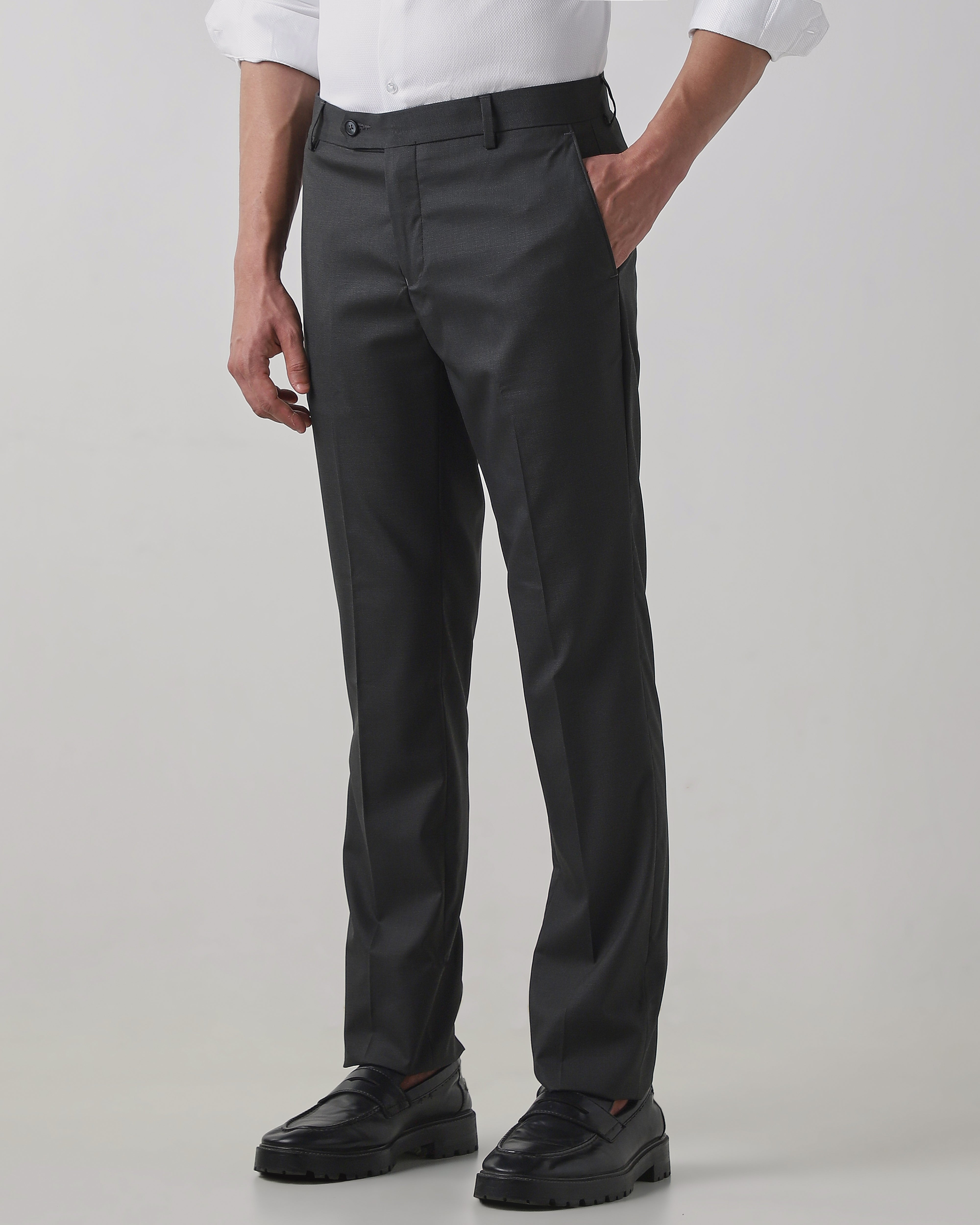 Dark Grey Regular Fit Trouser