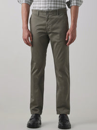 Olive Cotton Stretch Regular Fit Trouser