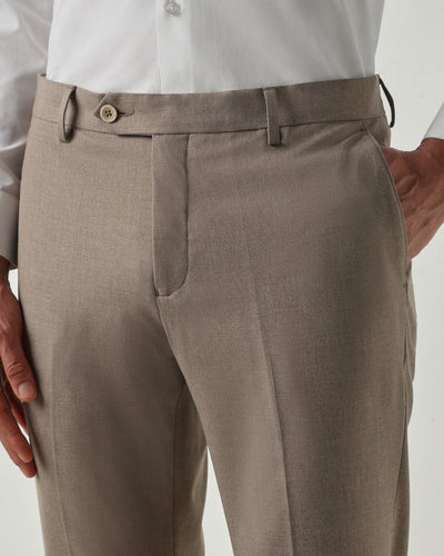 Men Tailor Fit Trousers Brown Mel