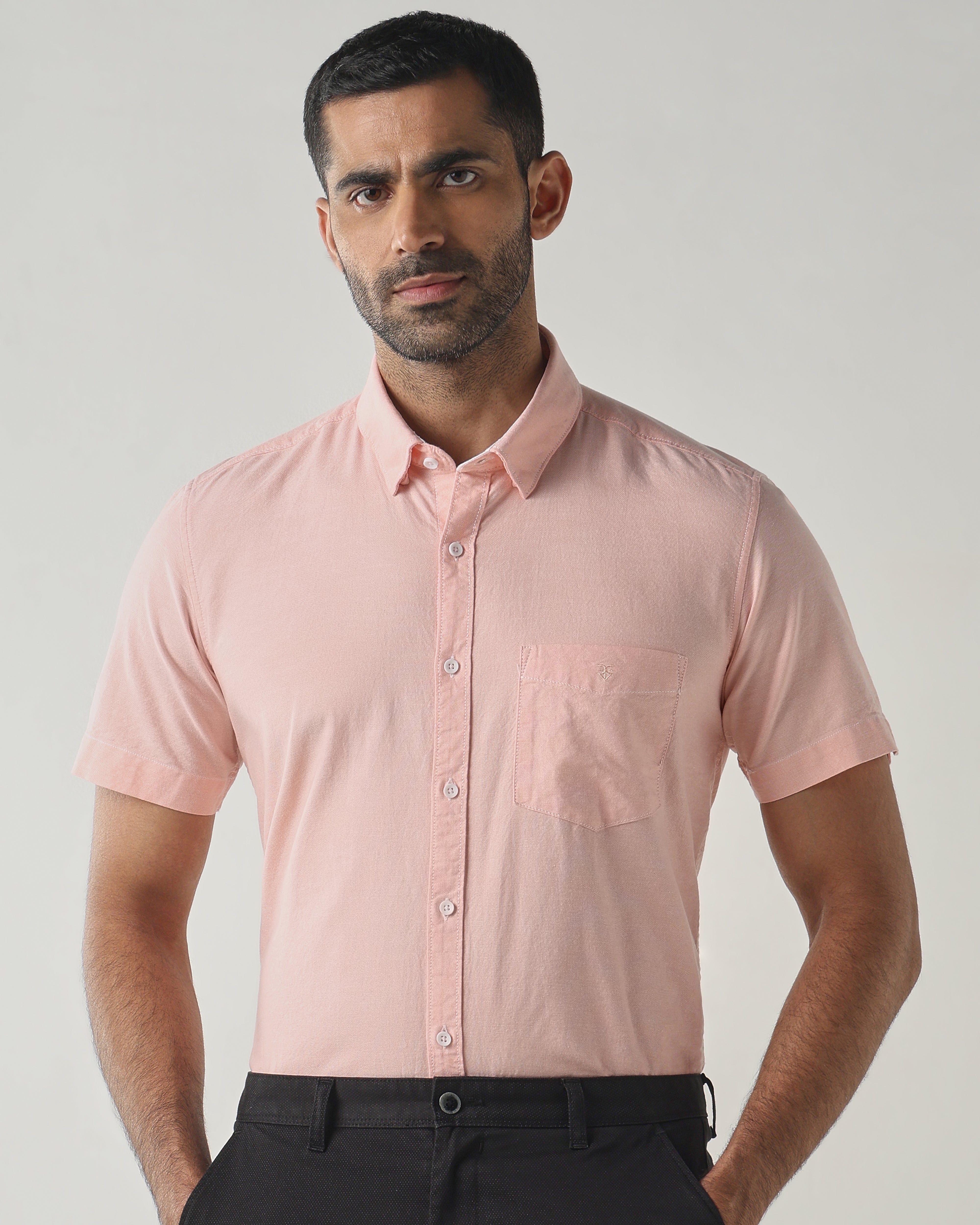 Peach Slim fit Smart Casual Shirts