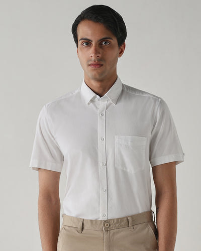 Men Regular Fit Shirt White