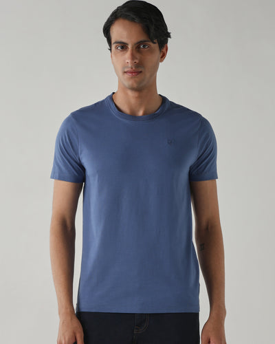 Men Regular Fit T-Shirt Bijou Blue