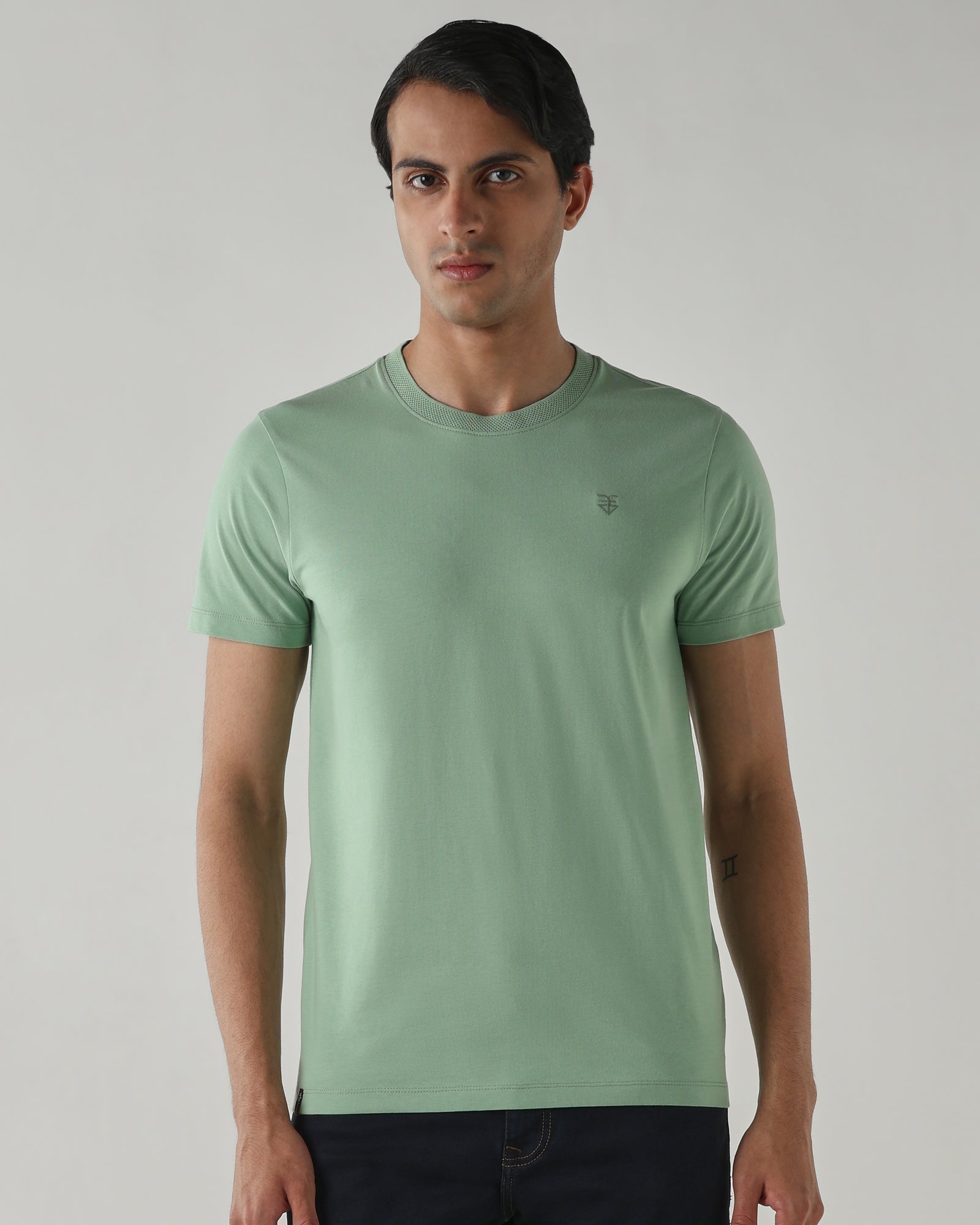 Men Regular Fit T-Shirt Fair Green
