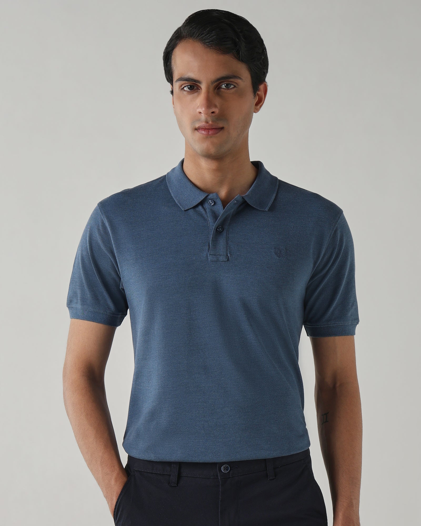 Men Regular Fit T-Shirt Blue Wing Teal