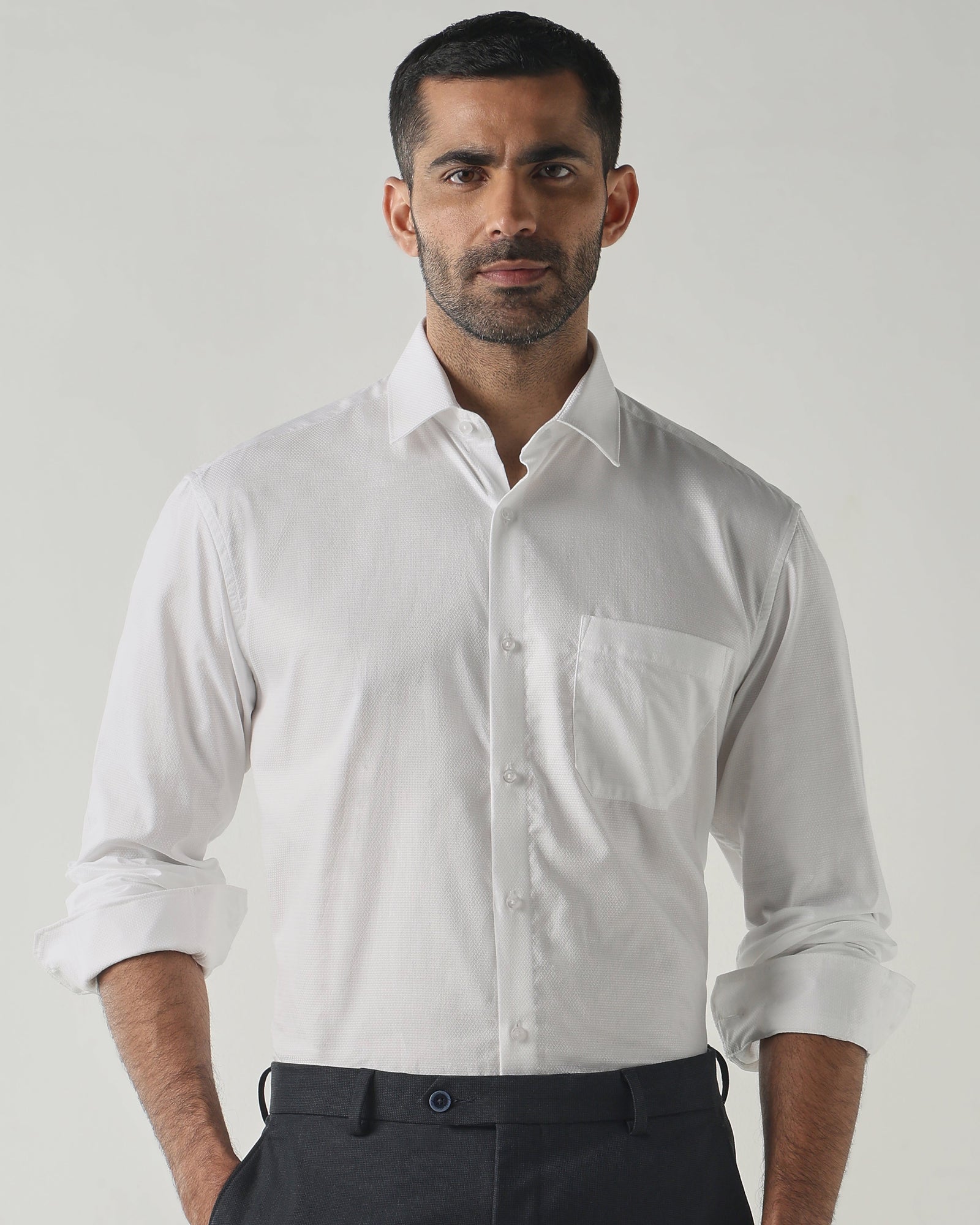White Regular Fit Fashion Formal Shirts