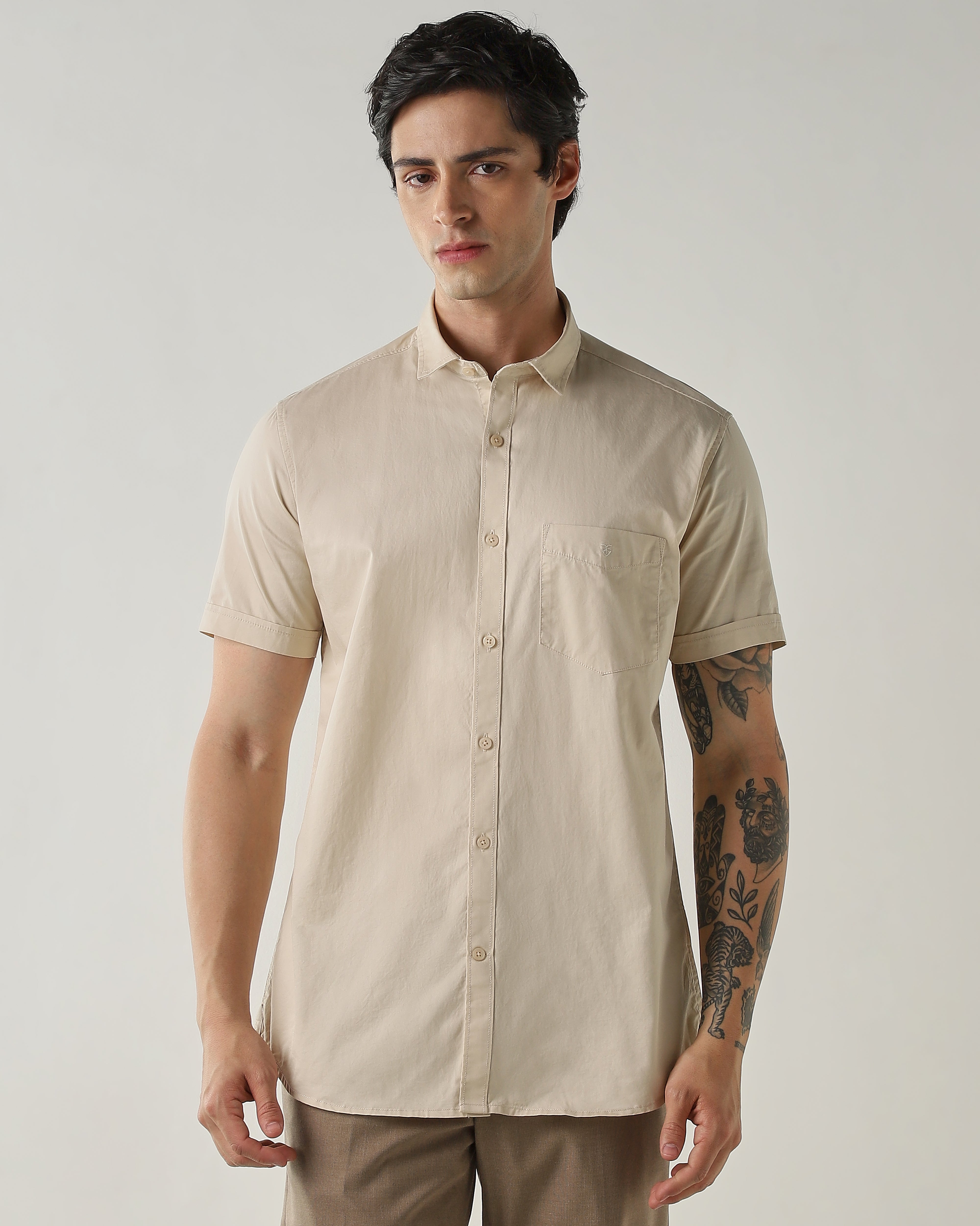 Slim Fit Shirt Cream