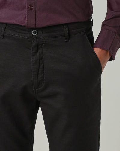 Men Regular Fit Trousers Black