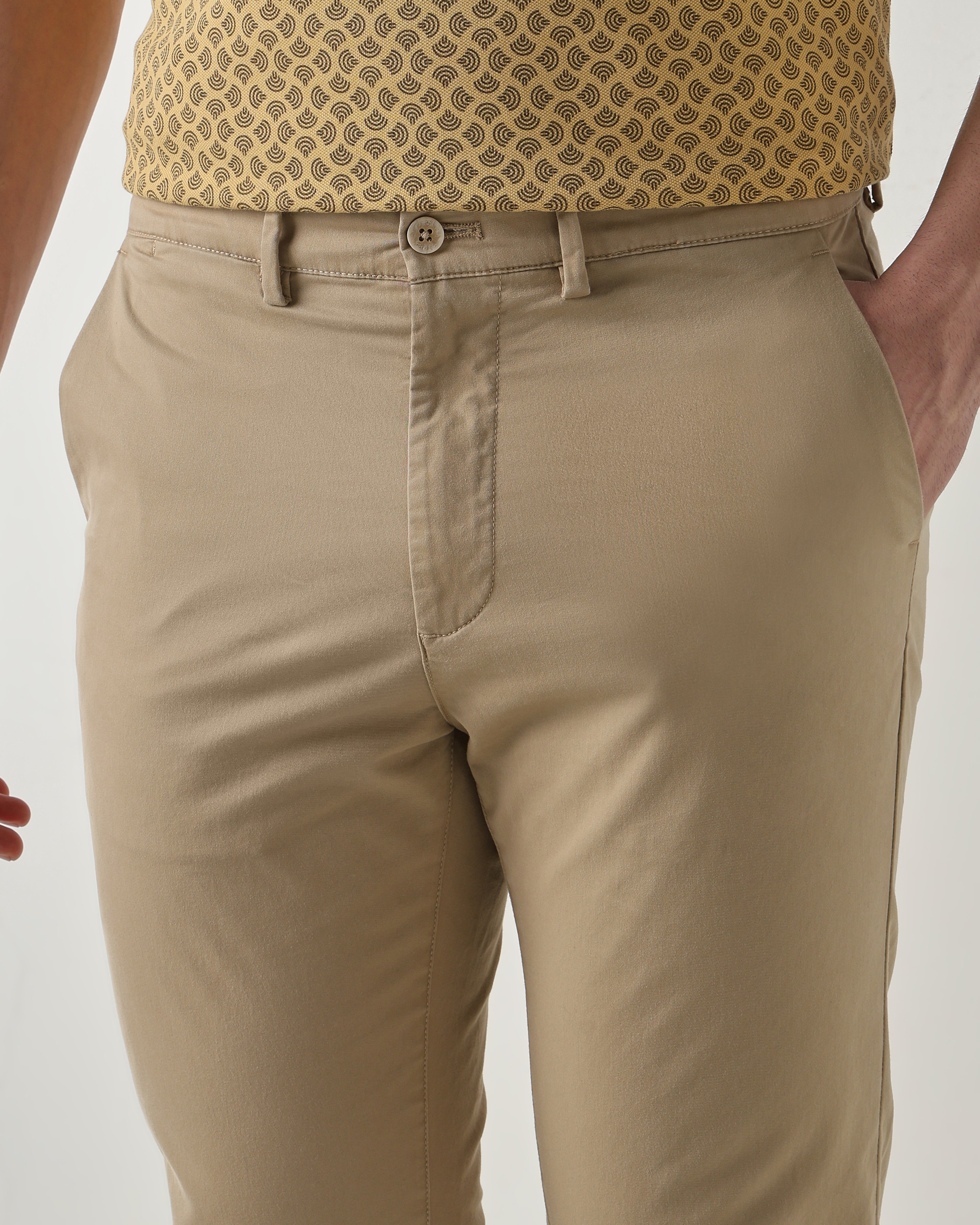 Men Regular Fit Trouser Beige