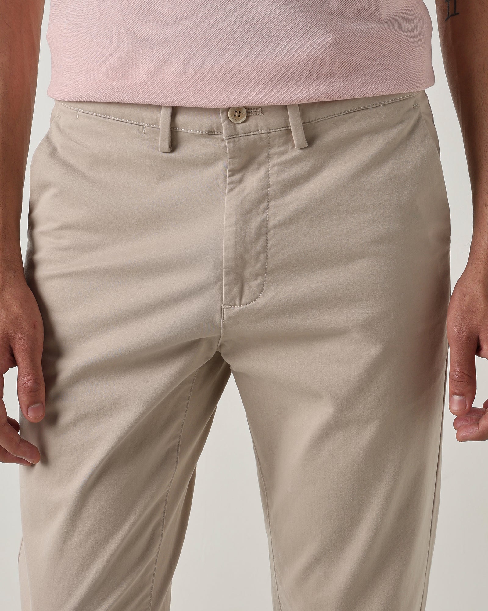 Men Regular Fit Trouser Fawn