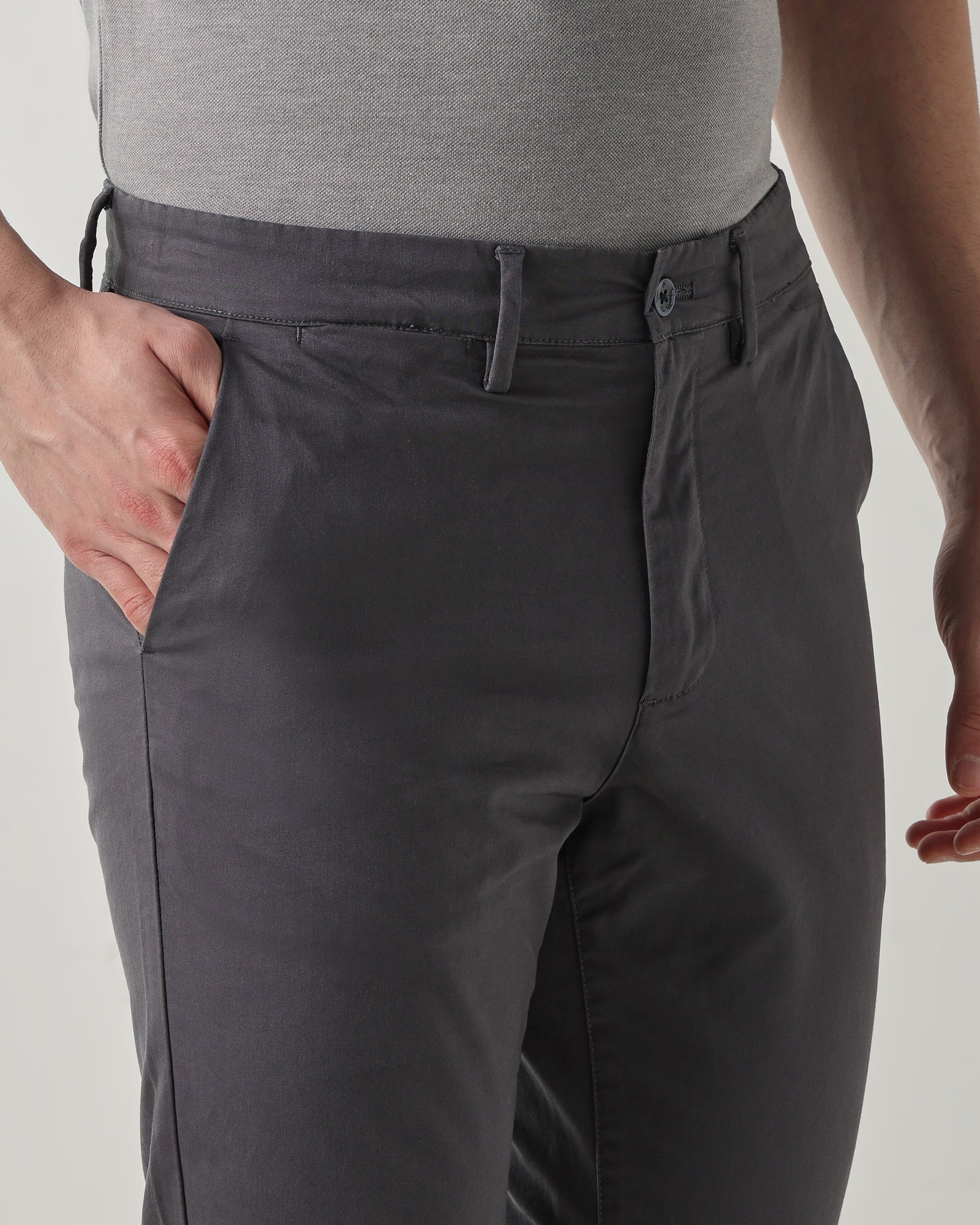 Men Regular Fit Trouser Grey