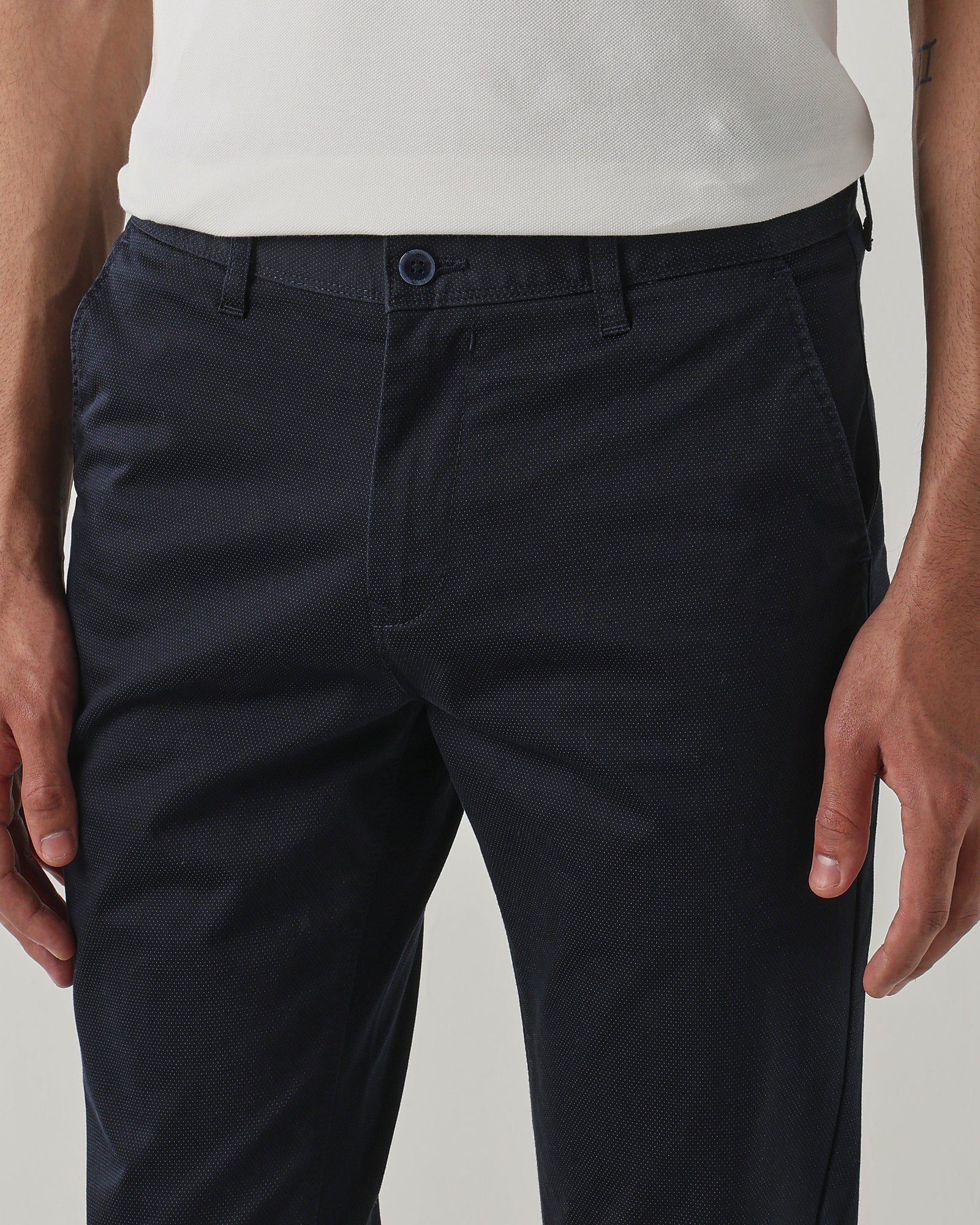 Men Regular Fit Trouser Navy