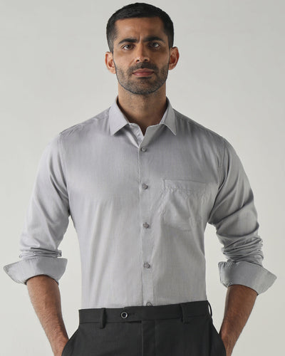 Grey Slim Fit Formal Essential Shirts
