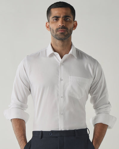 White Slim Fit Formal Essential Shirts