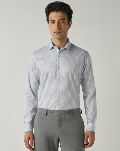 Shirt Lt Blue Slim Fit 100% Cotton