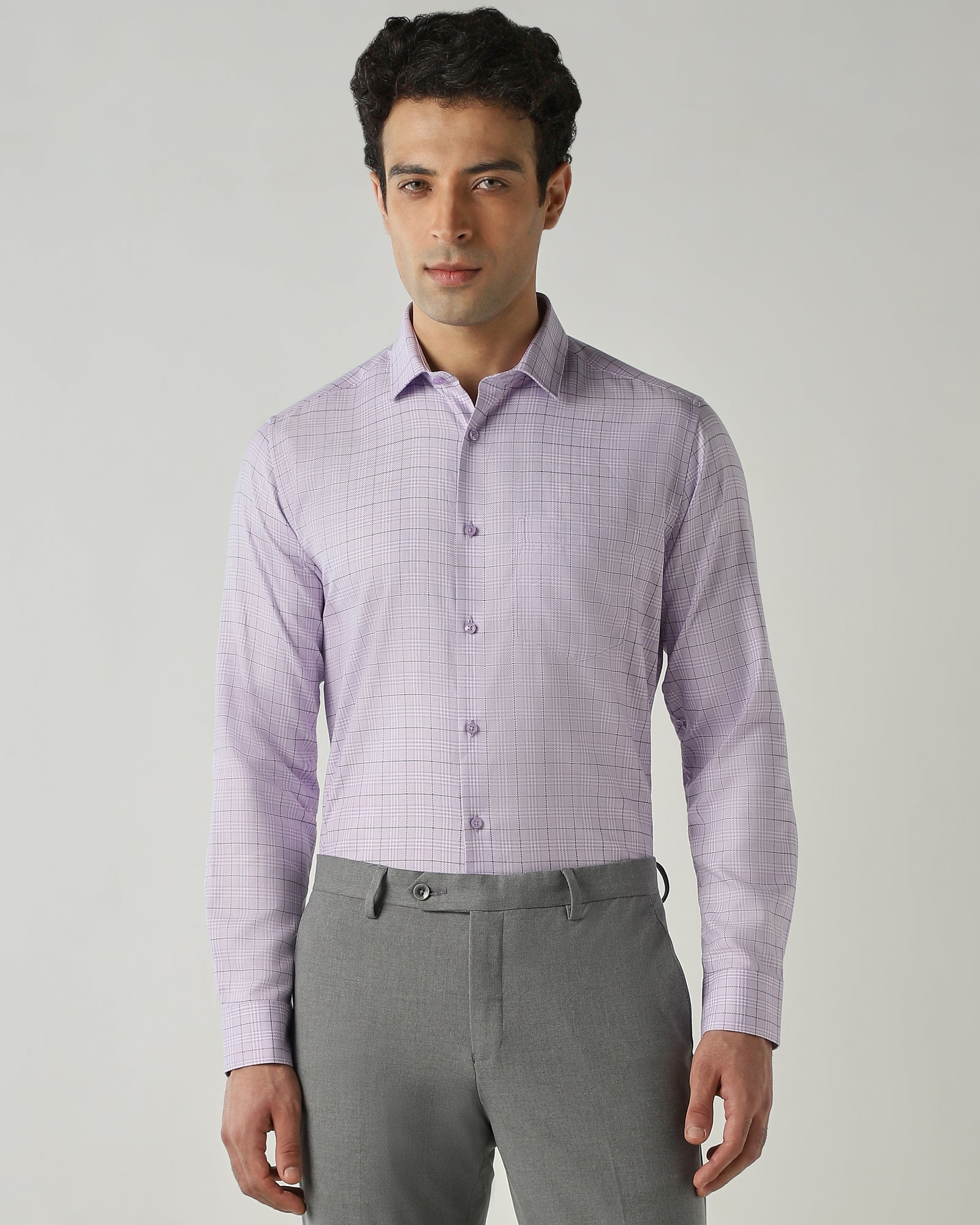 Shirt Purple Slim Fit 100% Cotton