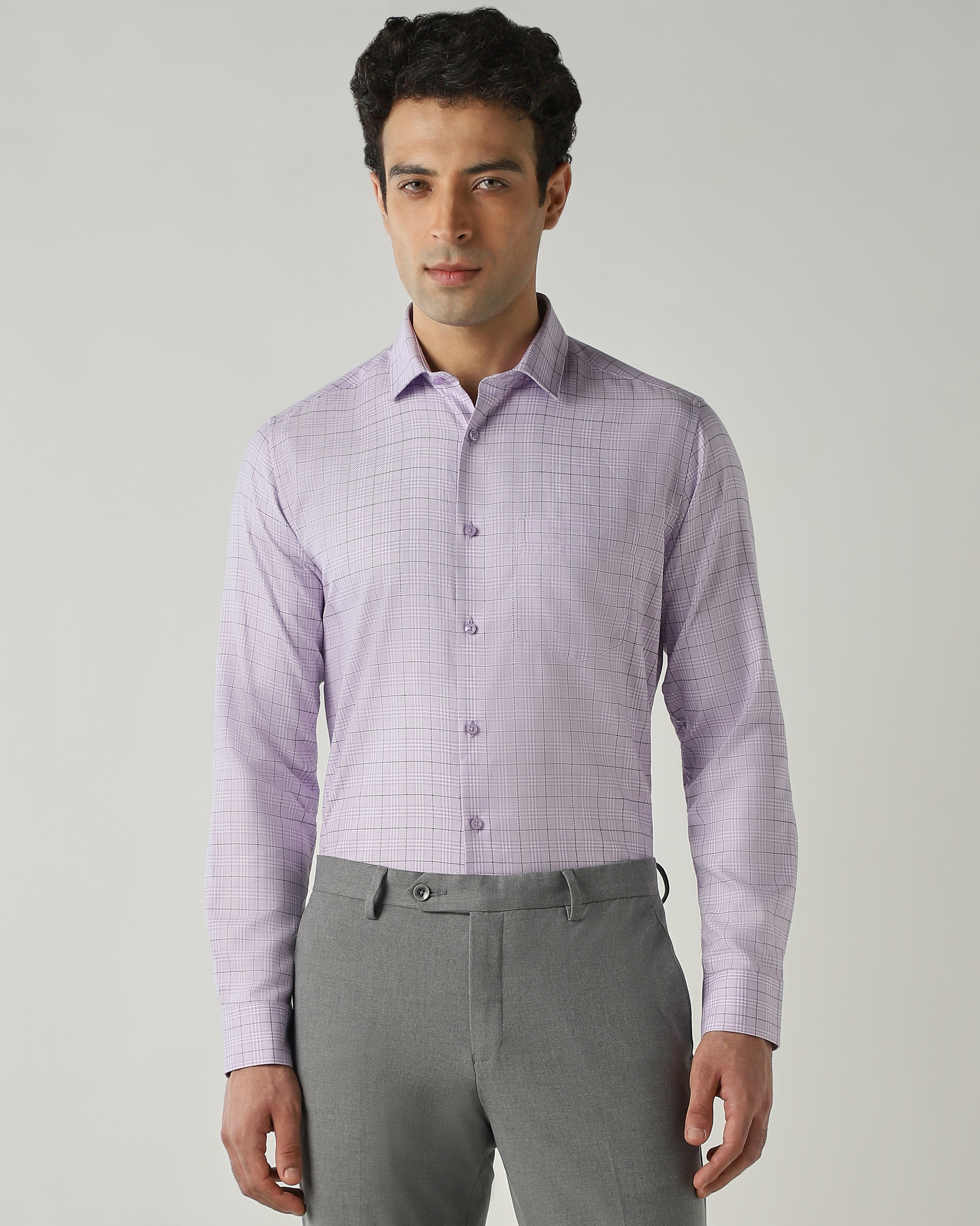 Shirt Purple Slim Fit 100% Cotton