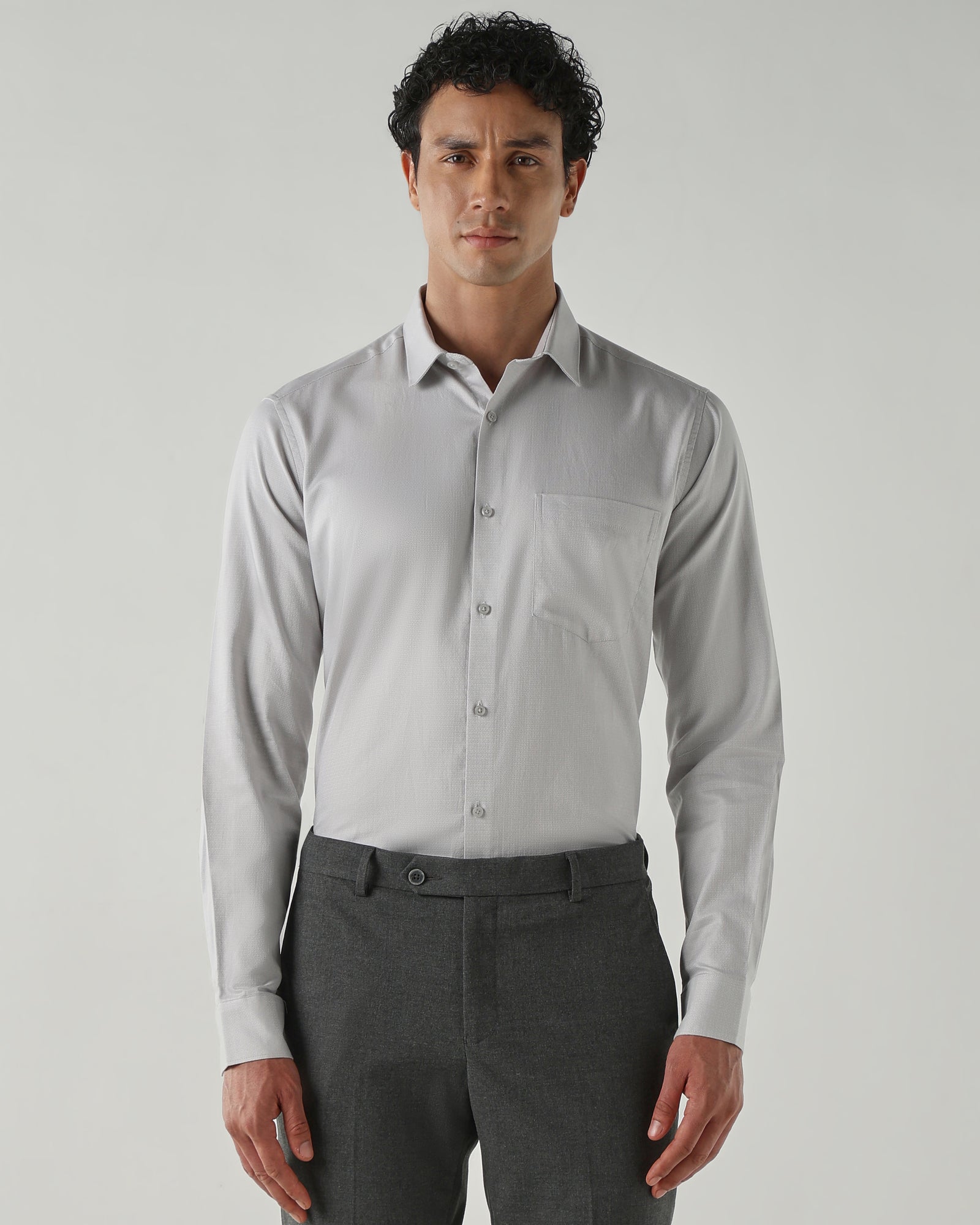 Men Regular Fit Shirts Grey