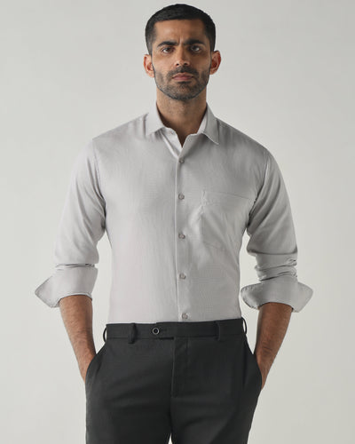 Lt Grey Slim Fit Fashion Formal Shirts