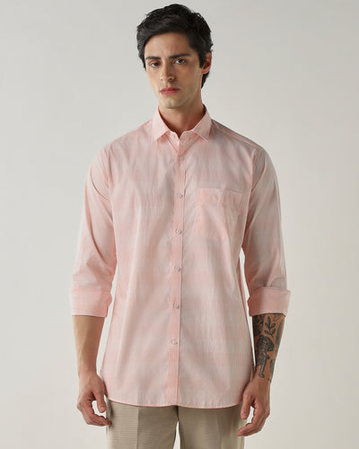 Slim Fit Shirt Orange/White