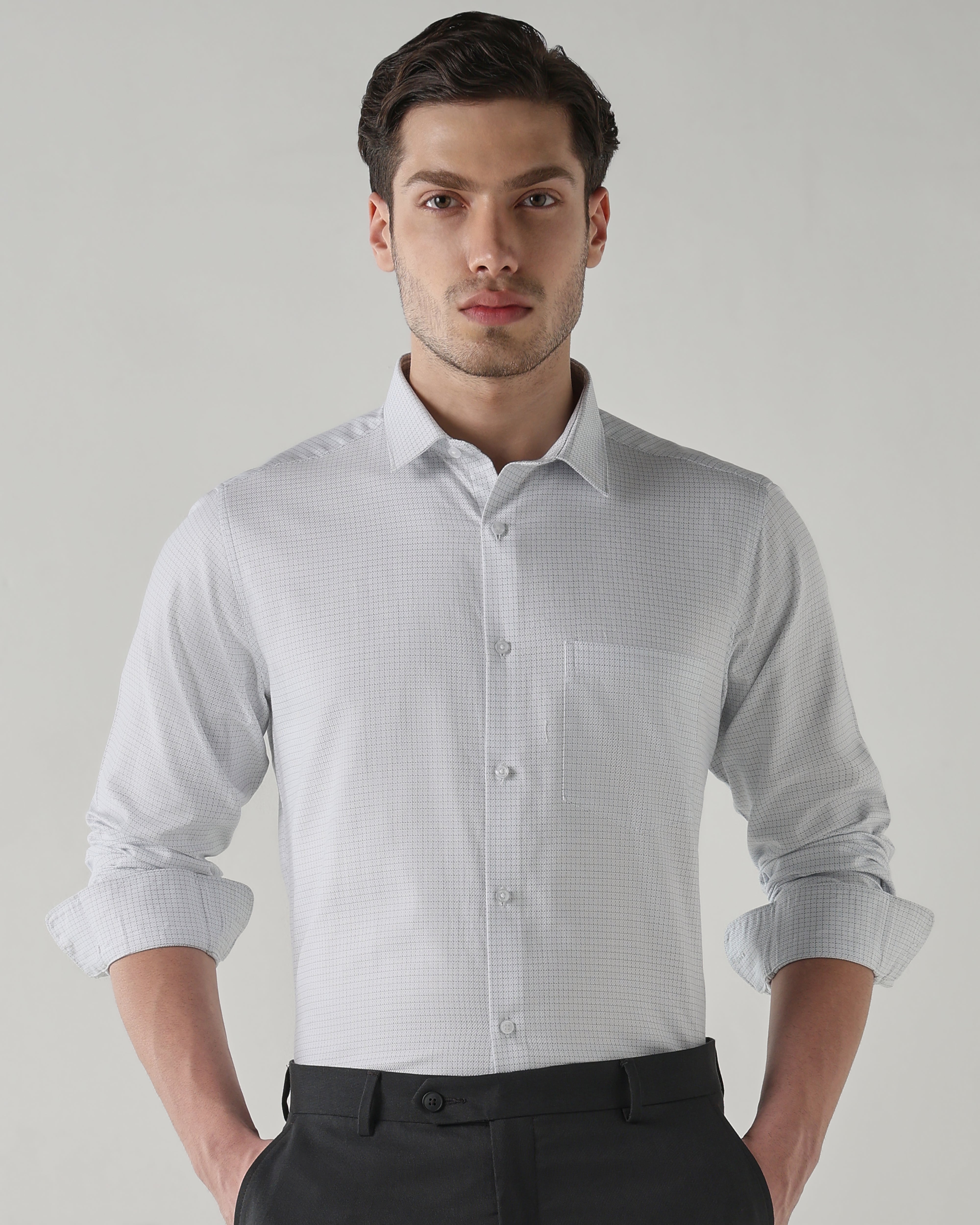 Men Regular Fit Shirt White