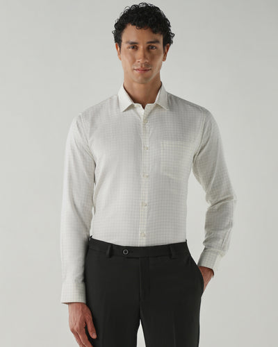 Men Slim Fit Shirts Cream
