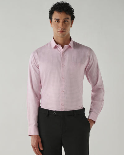 Men Slim Fit Shirts Pink