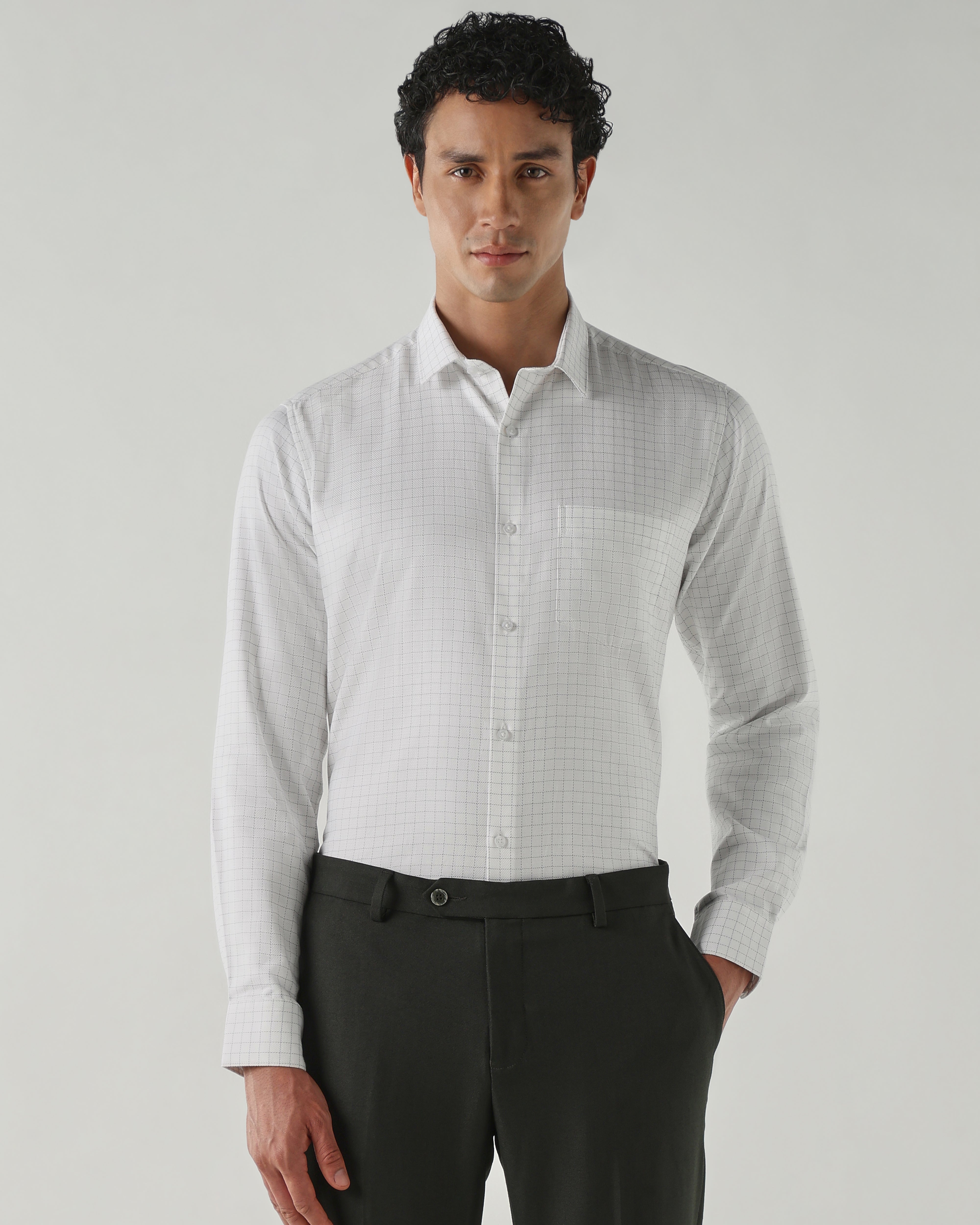 Men Slim Fit Shirts White
