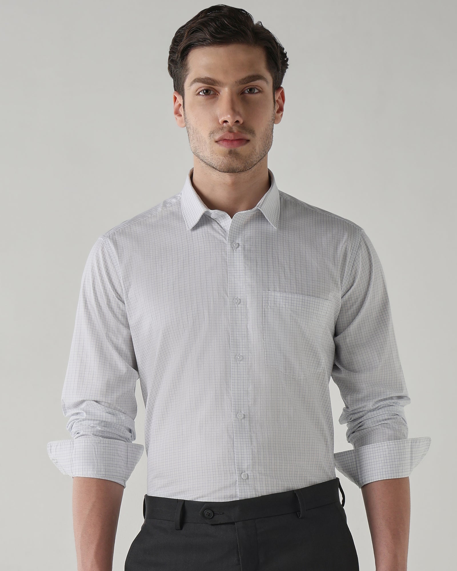 Men Regular Fit Shirt White/Blue