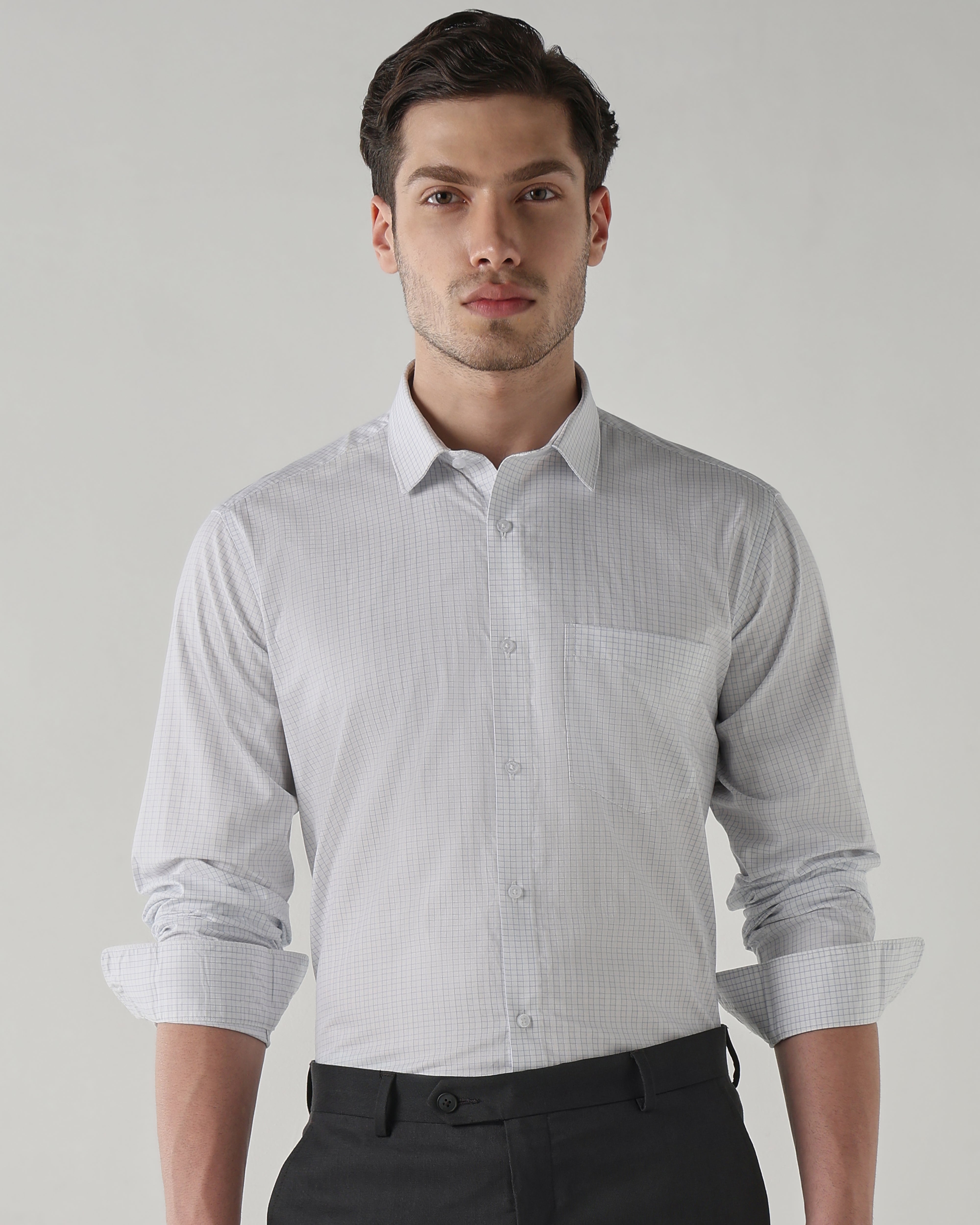 Men Regular Fit Shirt White/Blue