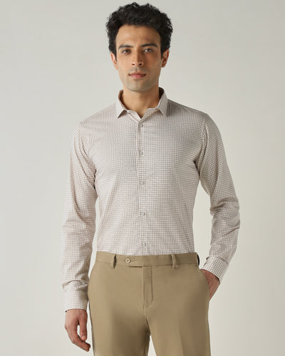 Shirt Beige Slim Fit 100% Cotton