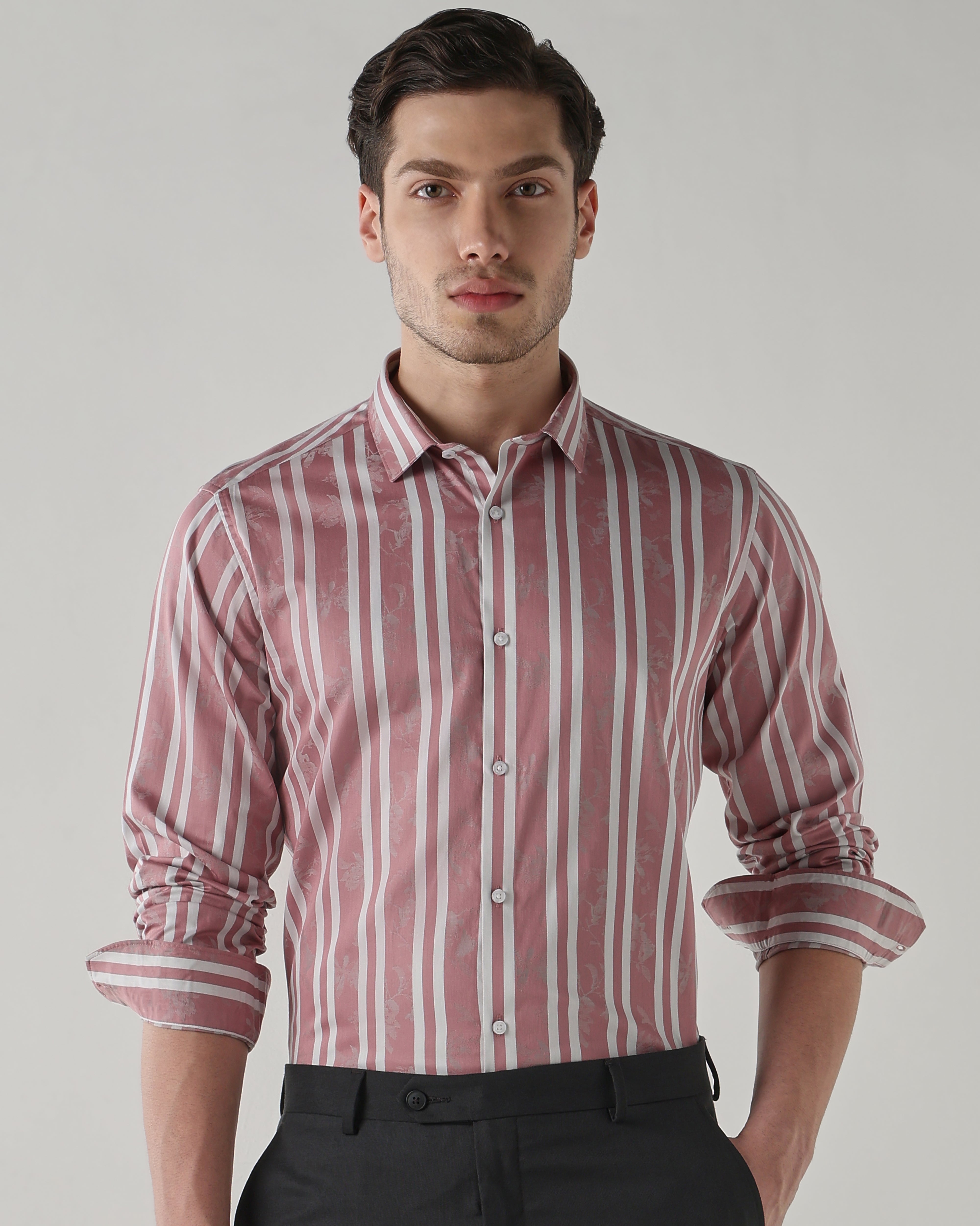 Men Regular Fit Shirt Pink