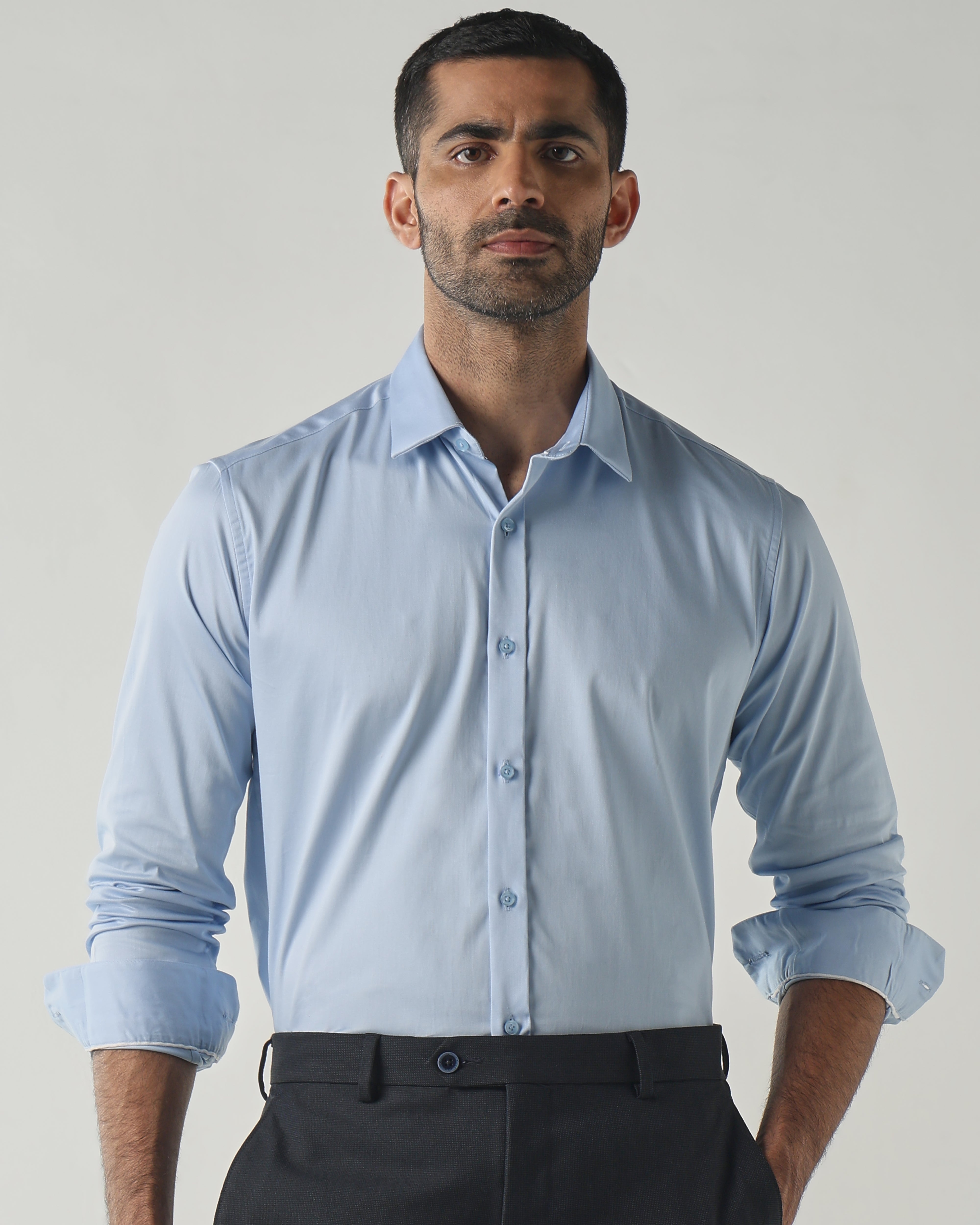 Sky Blue Slim fit Fashion Formal Shirts