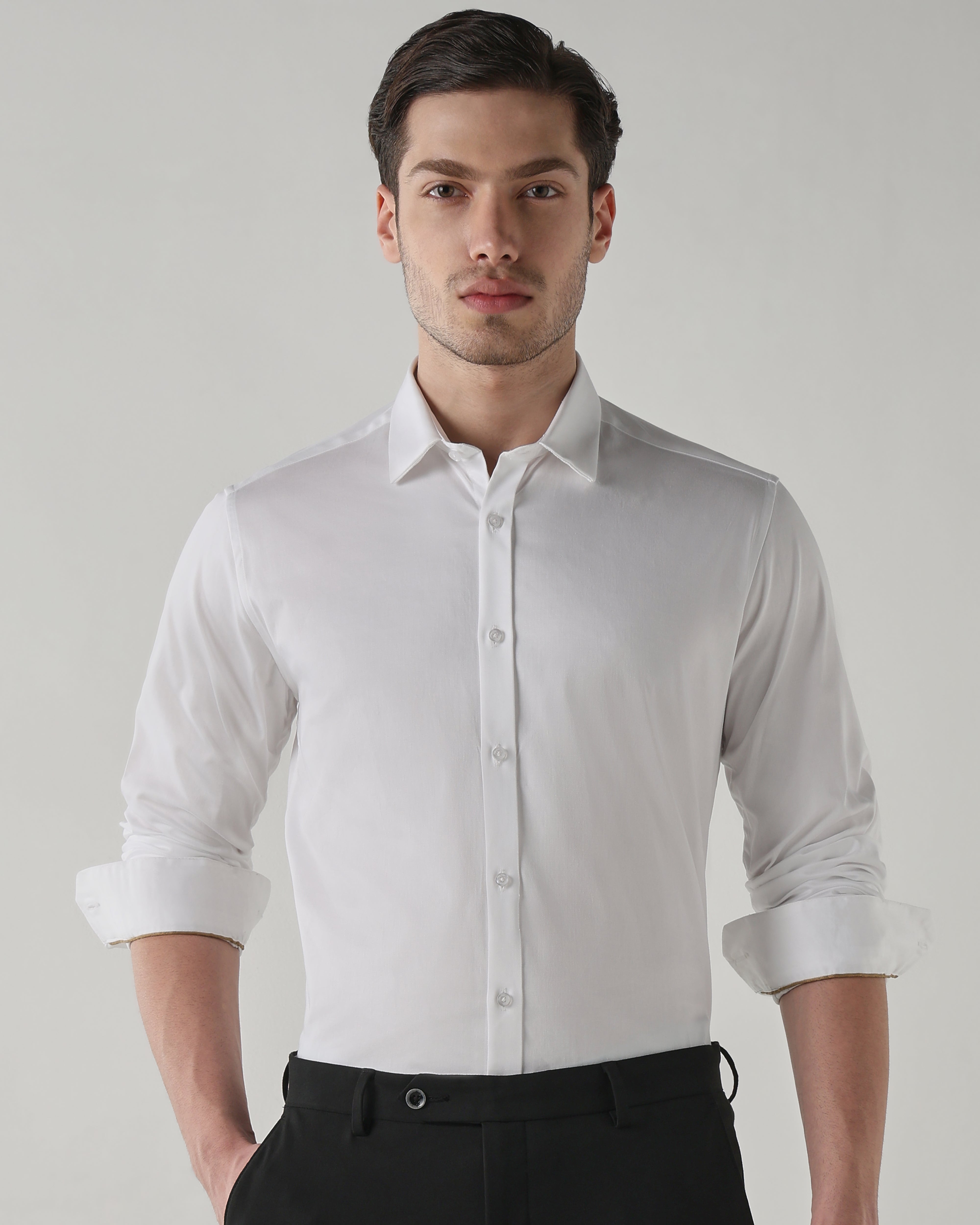 Men Regular Fit Shirt White