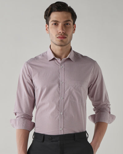 Men Regular Fit Shirt White/Maroon