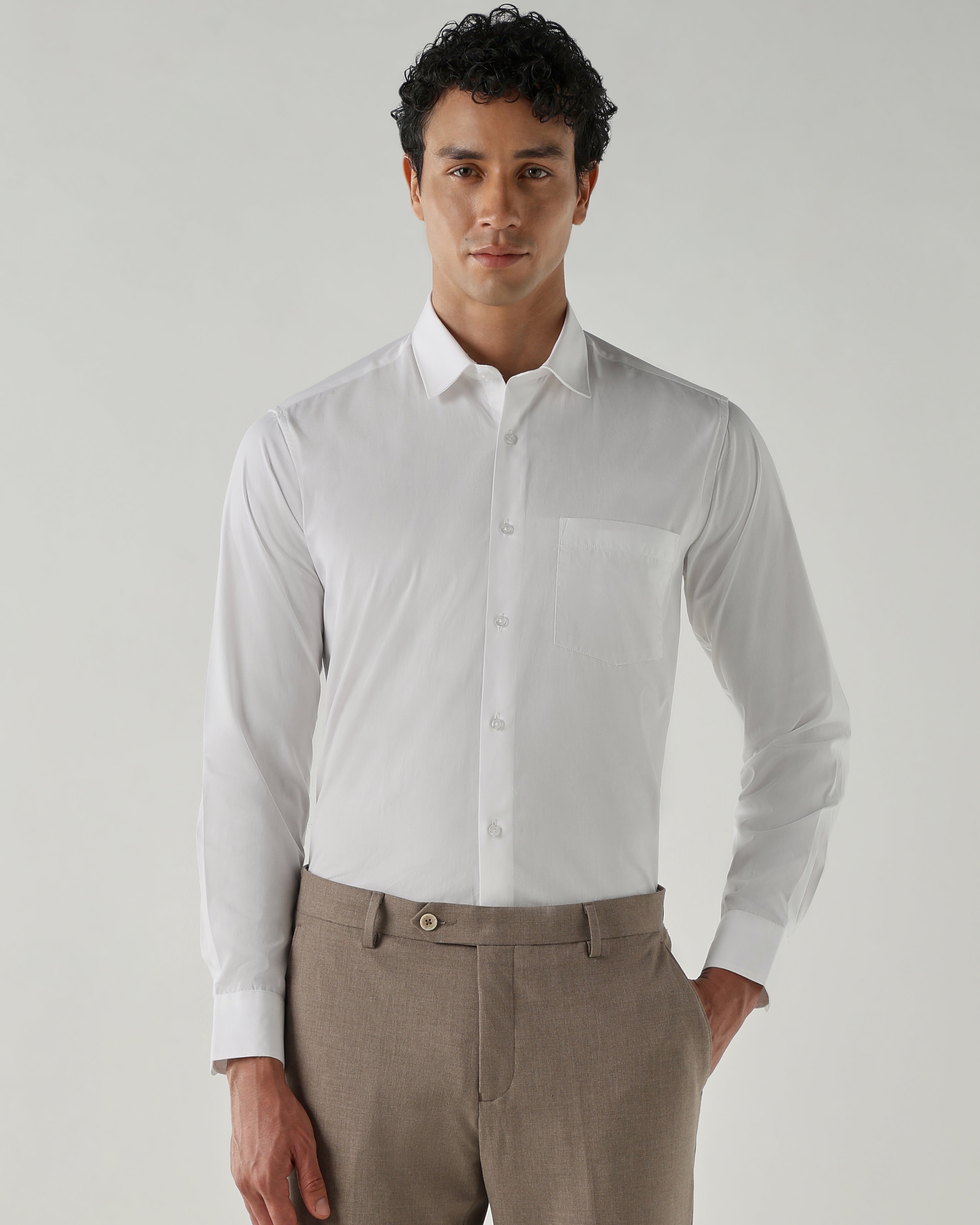 Men Slim Fit Shirts White