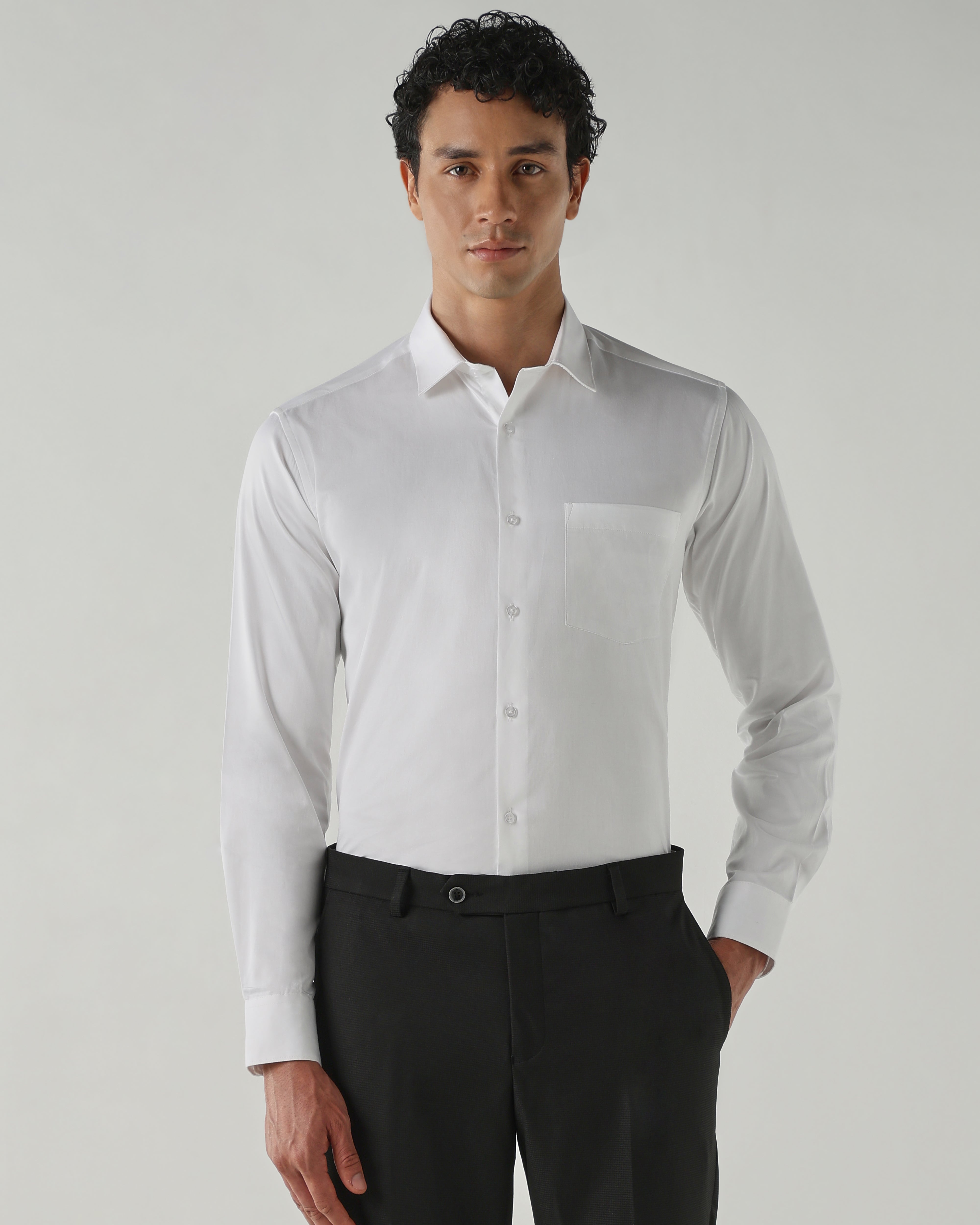 Men Slim Fit Shirts White