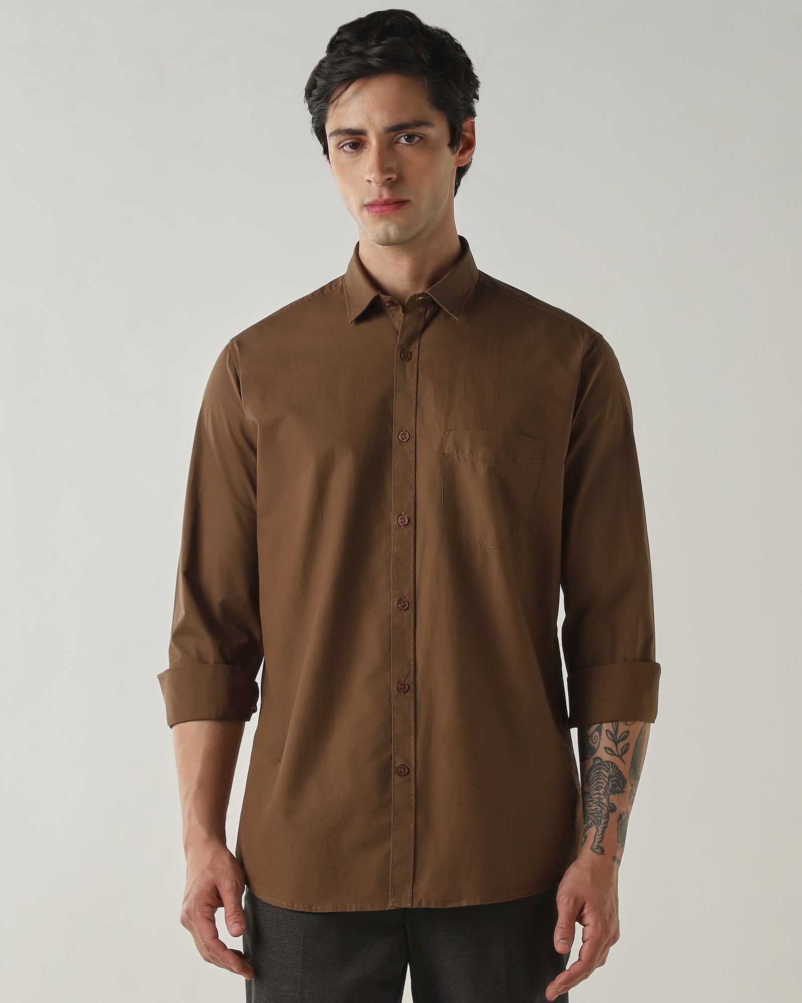 Slim Fit Shirt Chocolate