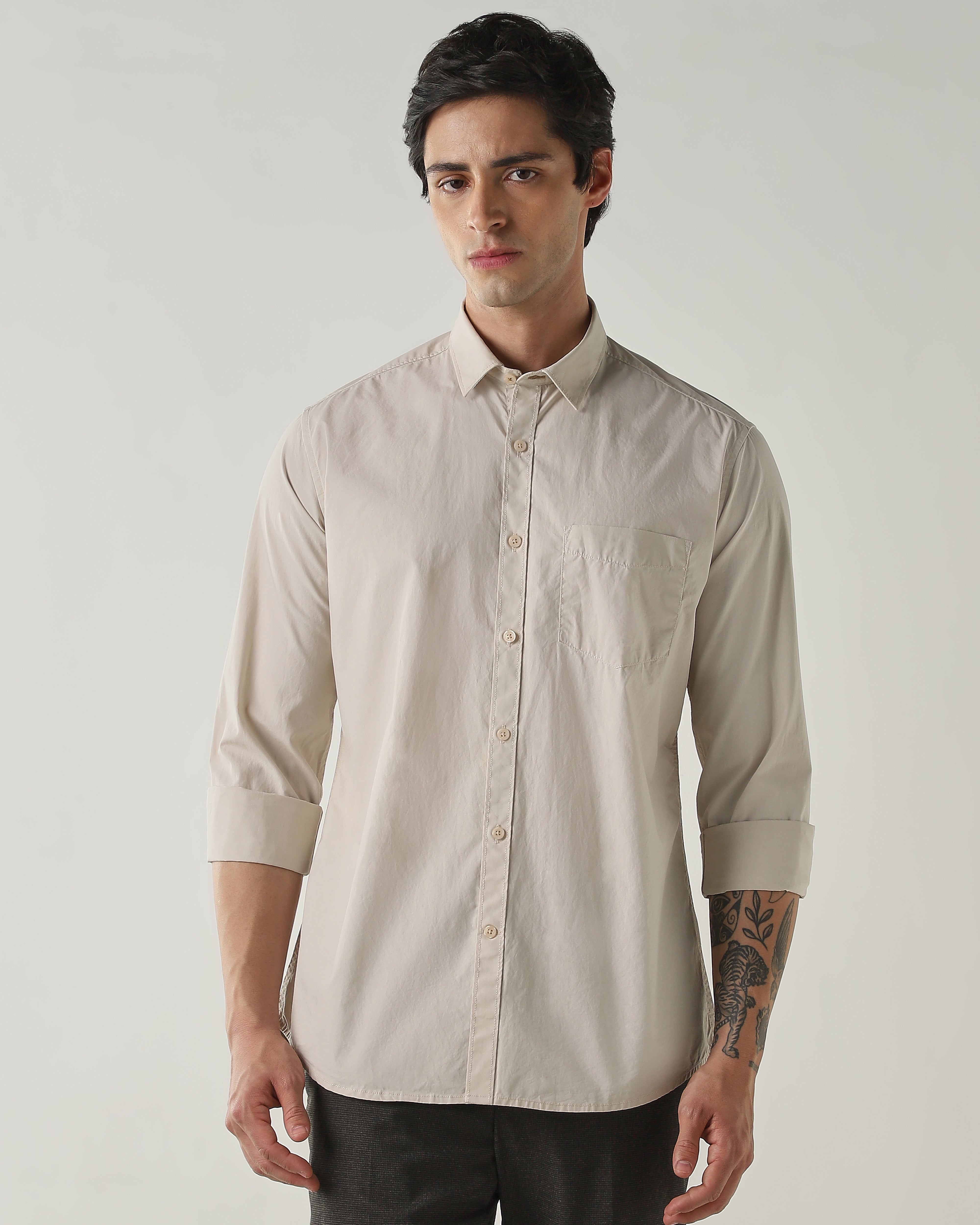 Slim Fit Shirt Cream