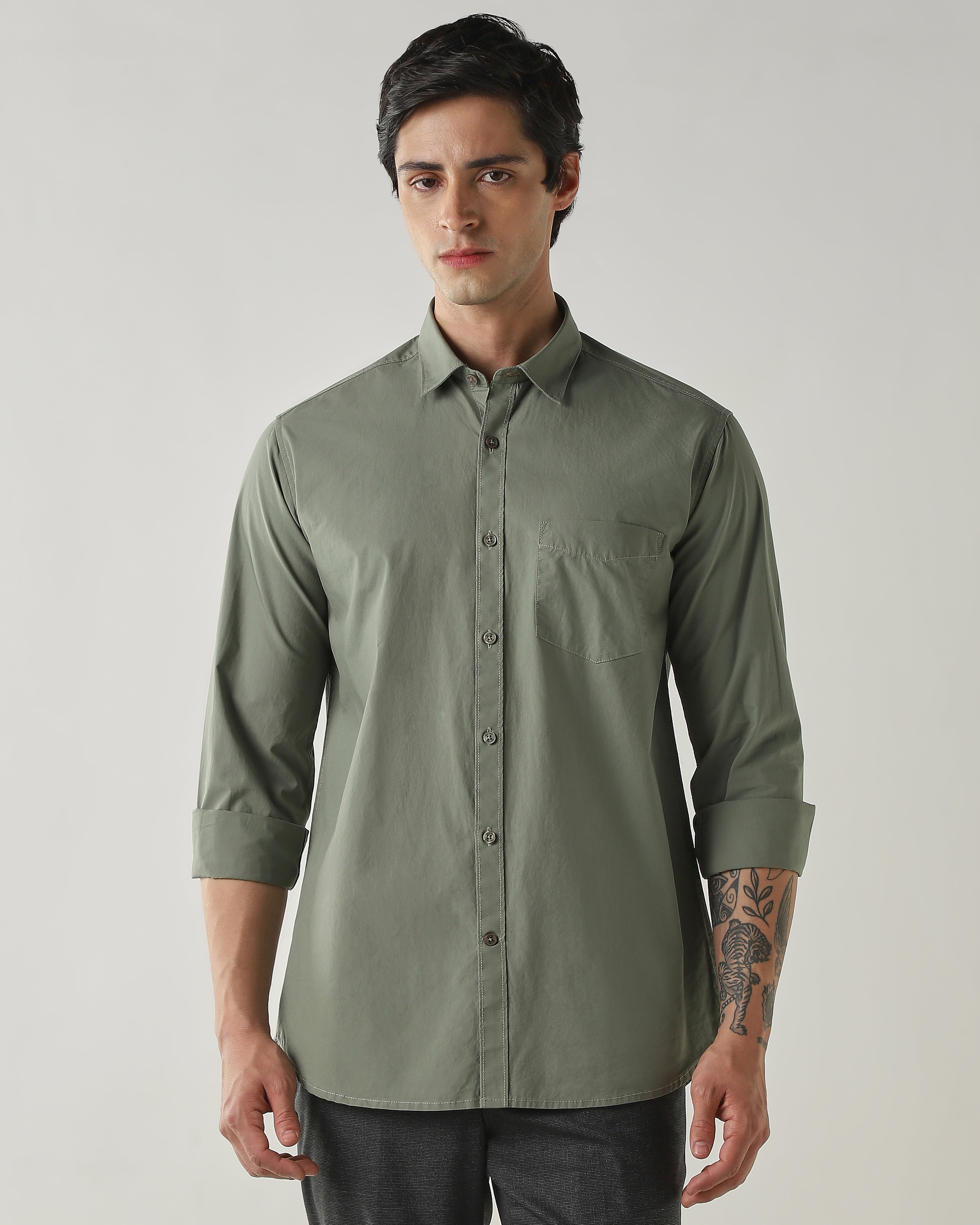 Slim Fit Shirt Olive