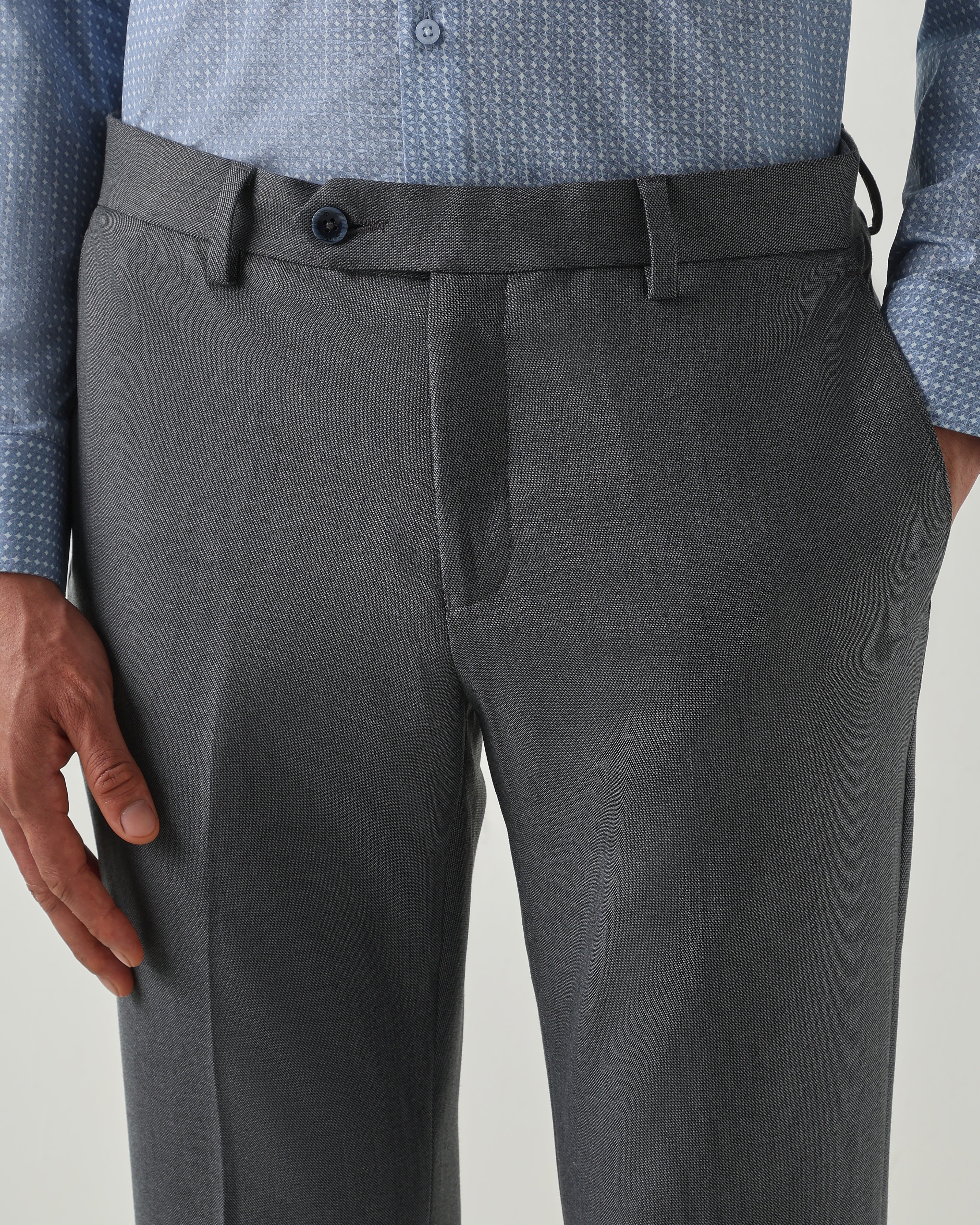 Men Tailor Fit Trousers Dk Grey