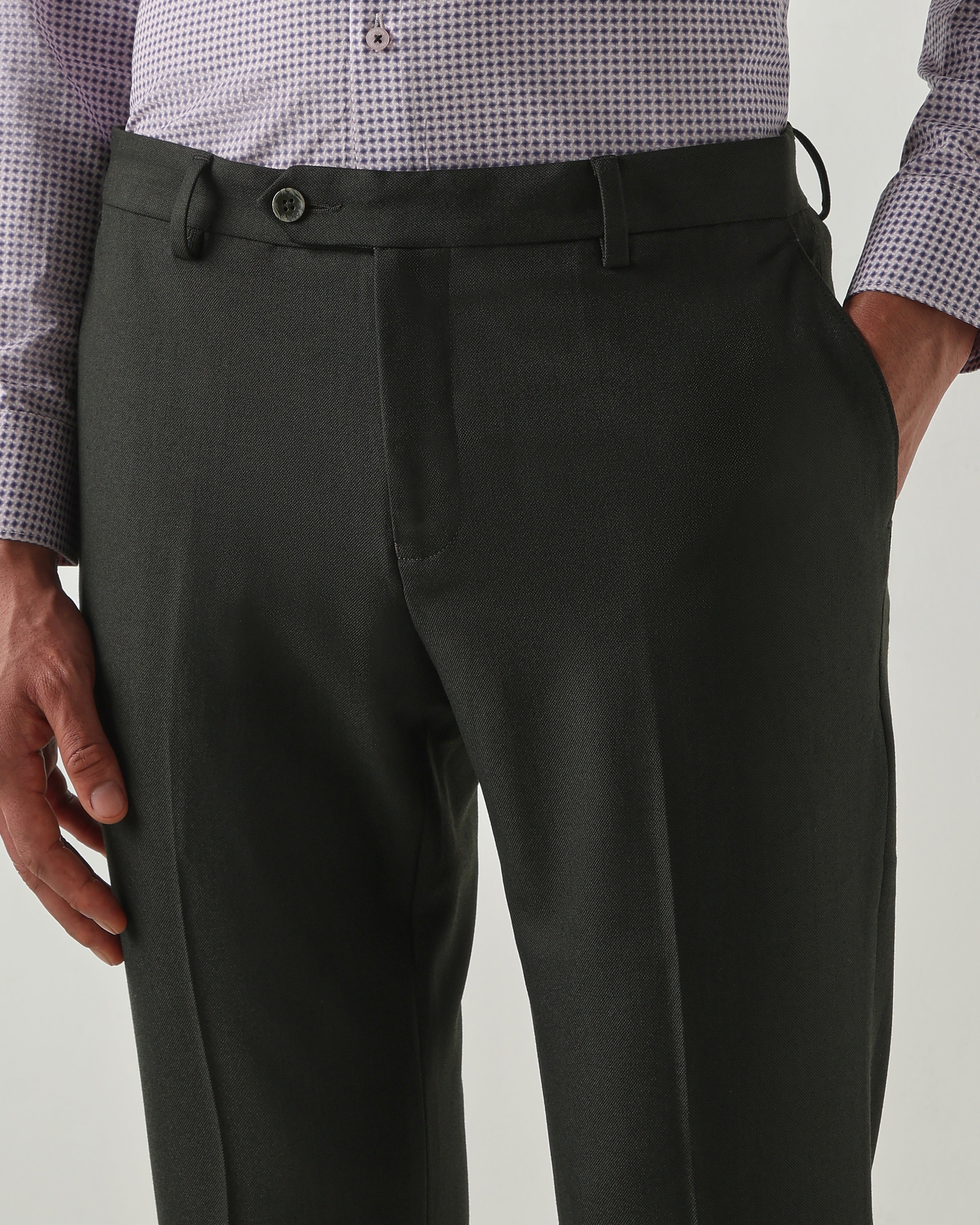 Men Tailor Fit Trousers Green
