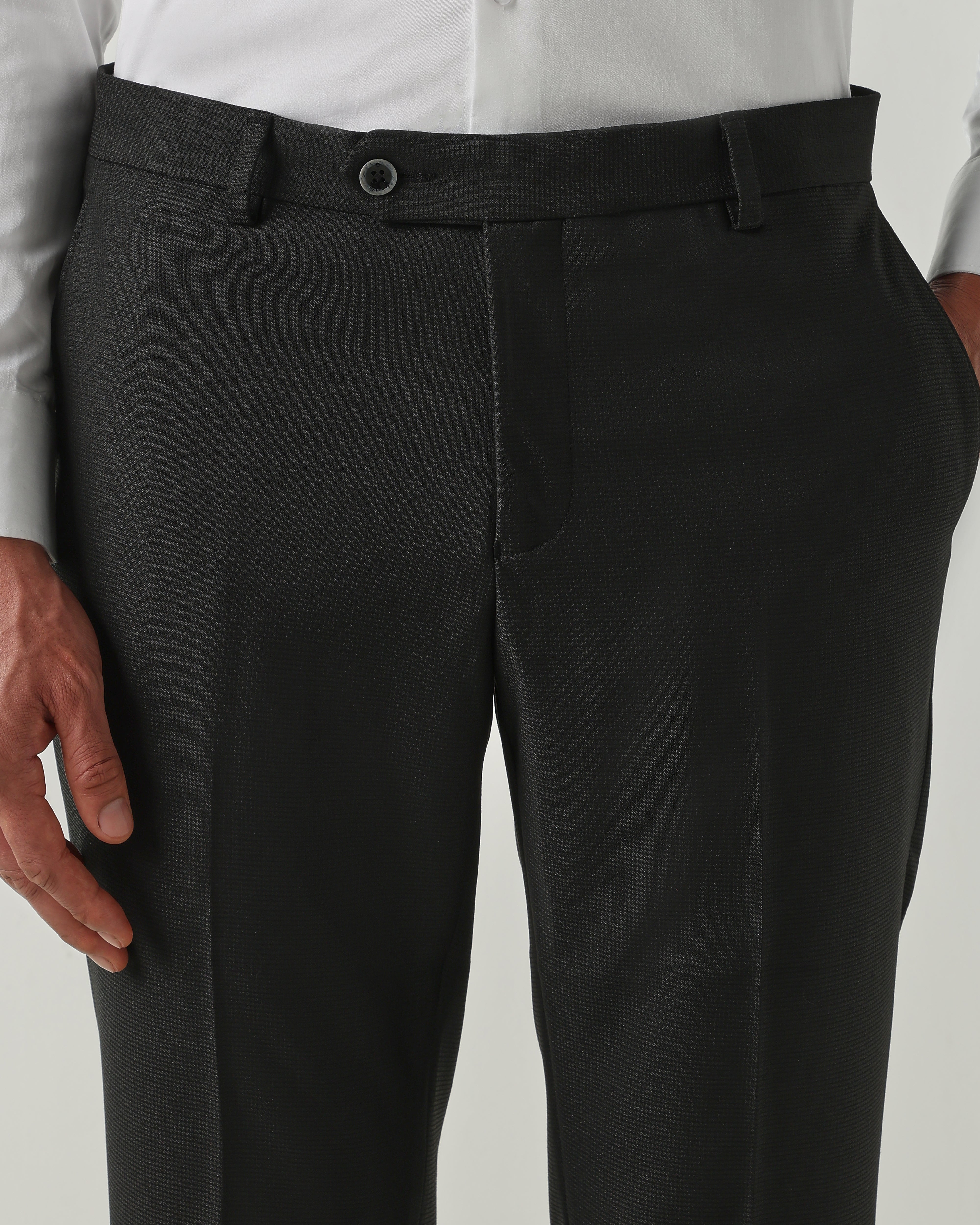 Men Tailor Fit Trousers Black
