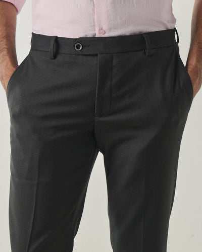 Black Tailor Fit Fashion Formal Trousers