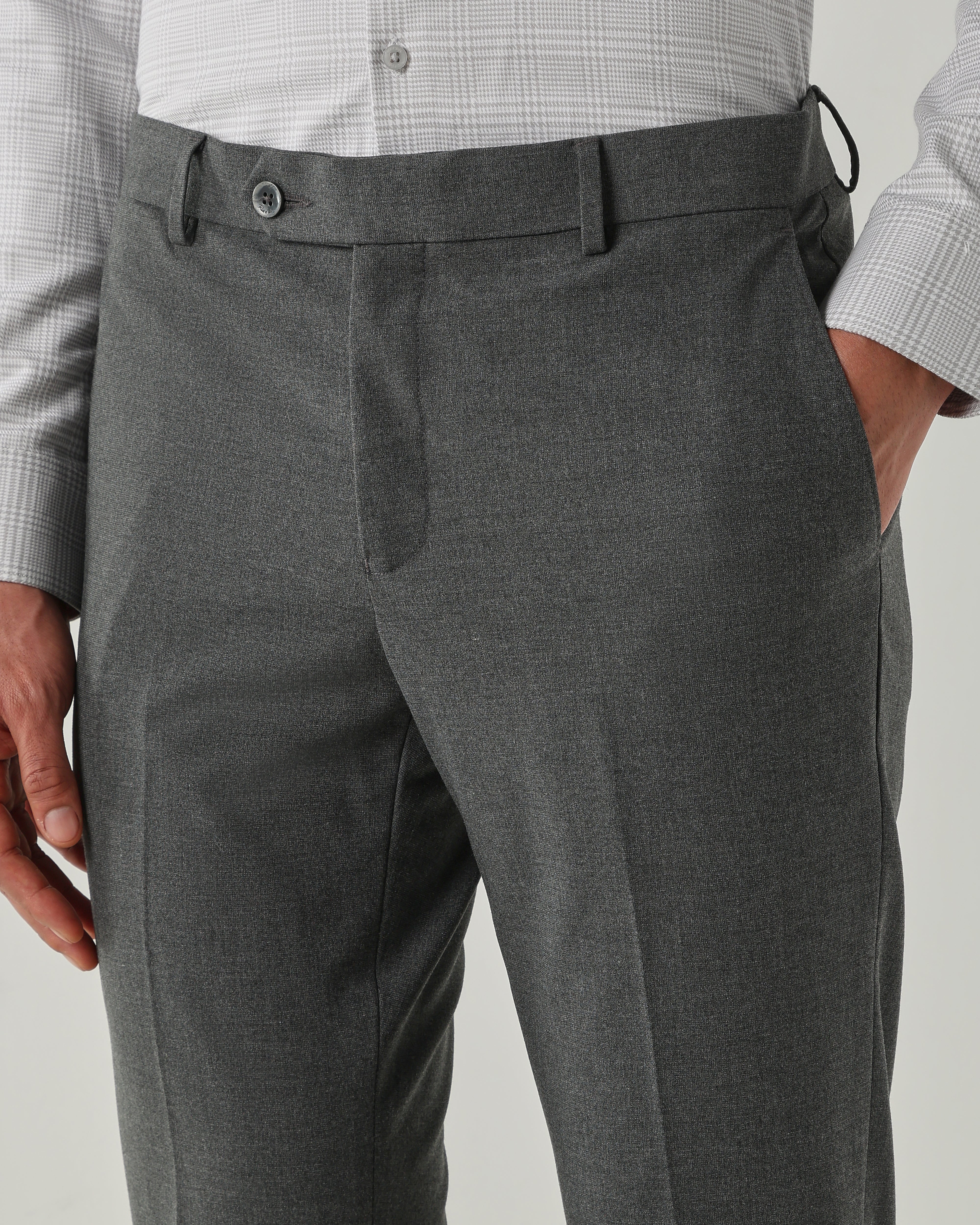 Men Tailor Fit Trousers Coal