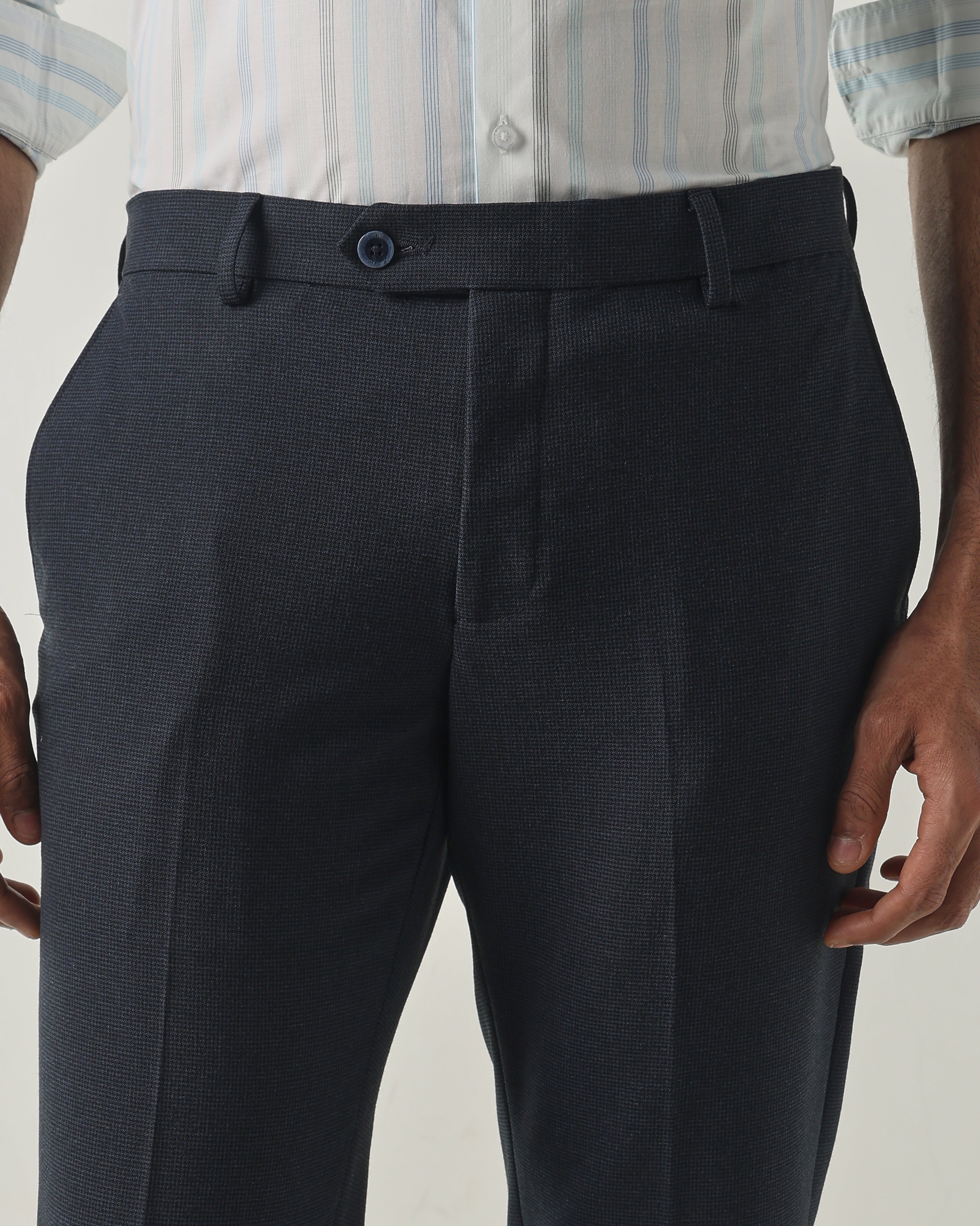 Blue Mel Tailor Fit Fashion Formal Trousers