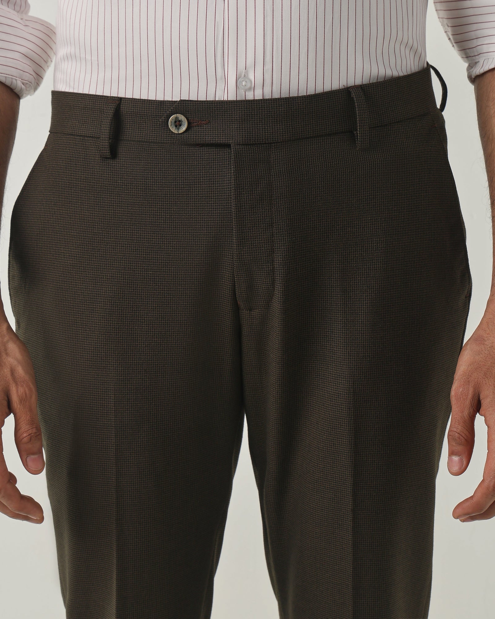 Olive Tailor Fit Fashion Formal Trousers