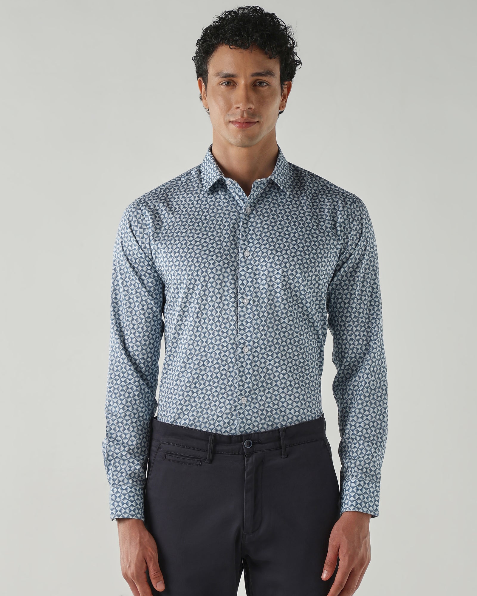 Men Slim Fit Shirts Sky Blue