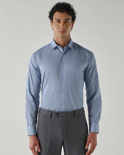 Men Slim Fit Shirts Blue